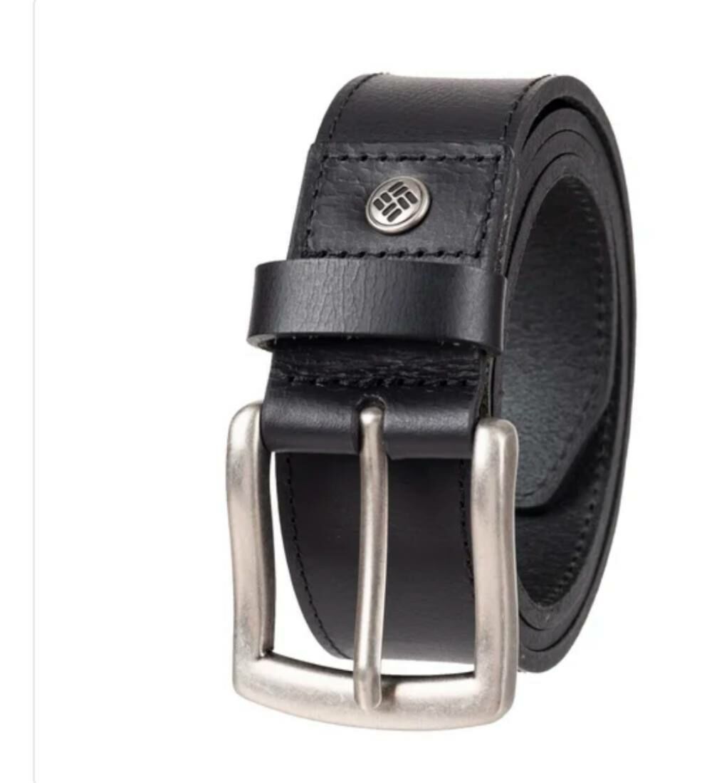[U] USW COLUMBIA MEN'S LEATHER BELT,BLACK, 193671620674 (UZZ185)