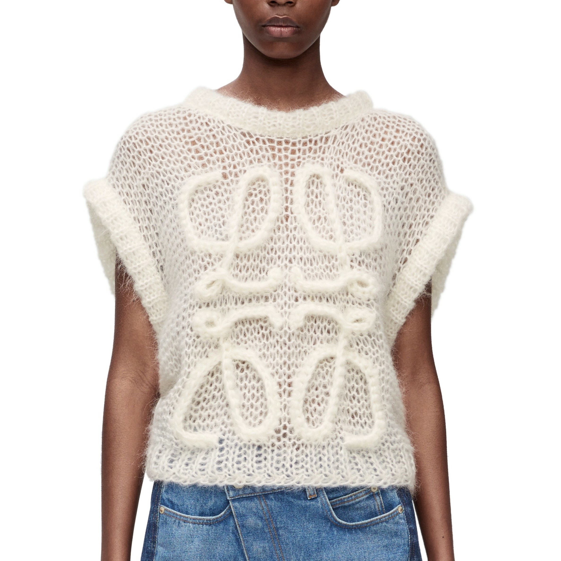 1DA0109-004 LOEWE Anagram Vest In Mohair White #S359Y14KD9/1950 (C-NB-E)