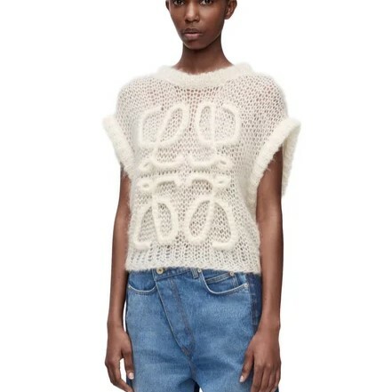 1DA0109-004 LOEWE Anagram Vest In Mohair White #S359Y14KD9/1950 (C-NB-E)