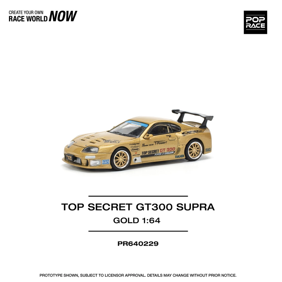 【預訂】Pop Race Skyline Top Secret GT300 Supra Gold