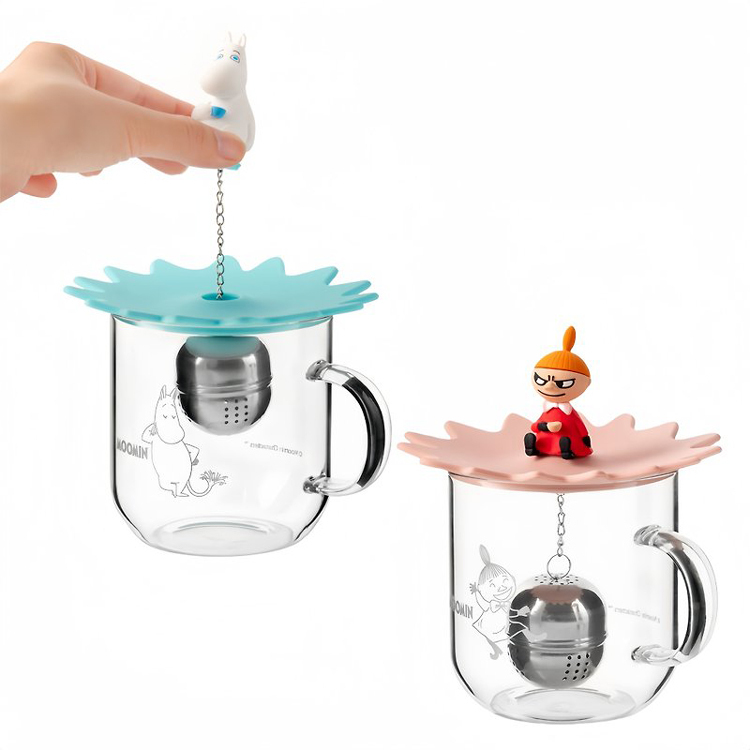 1+1優惠組｜PO: 丹麥POxMOOMIN不鏽鋼兩用咖啡泡茶胖胖杯450ml(共4色) + 濾球泡茶玻璃杯350ml(共2色)