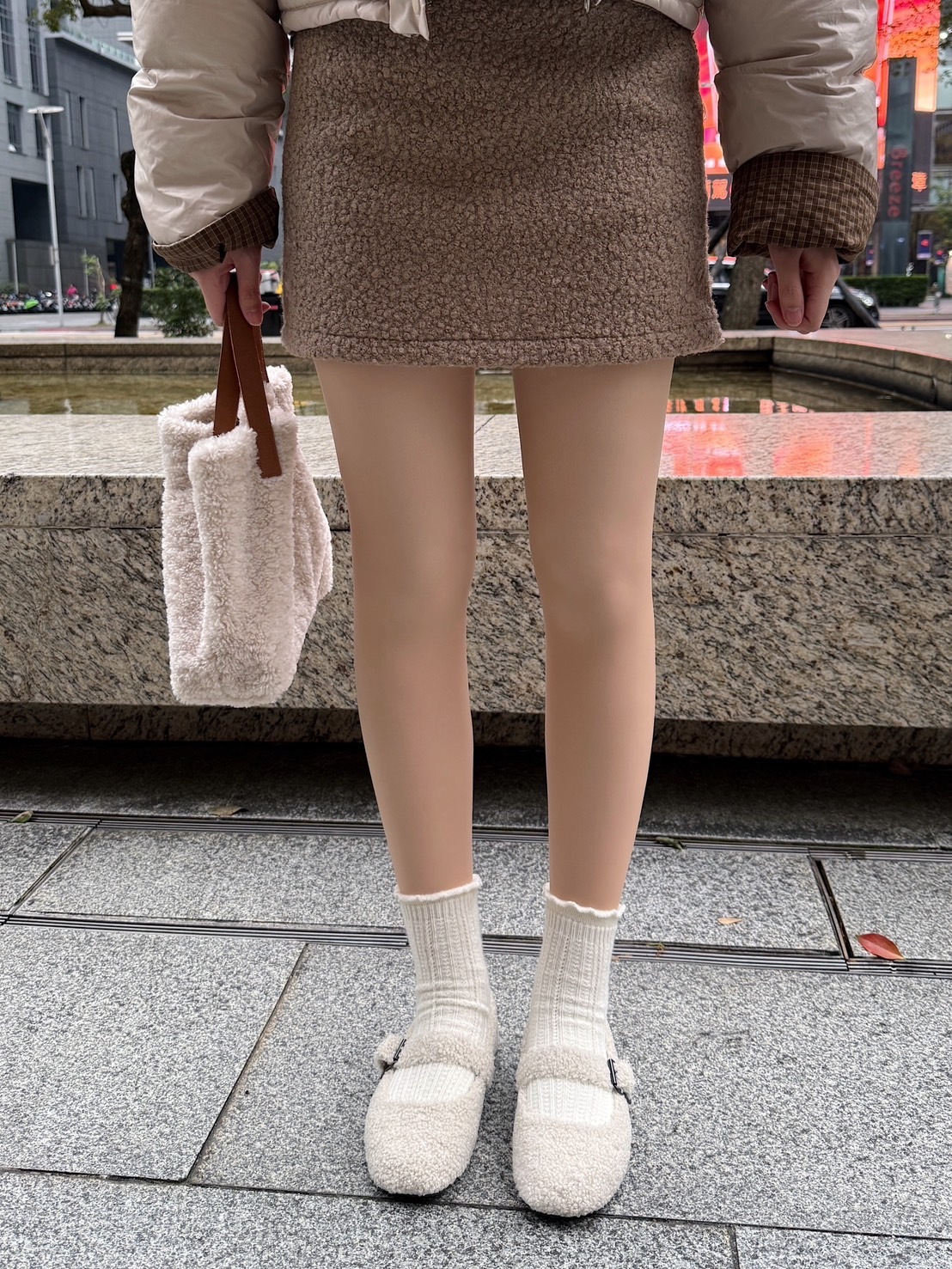25A302真實感雙層彈力薄絲+刷絨褲襪/光腿神器