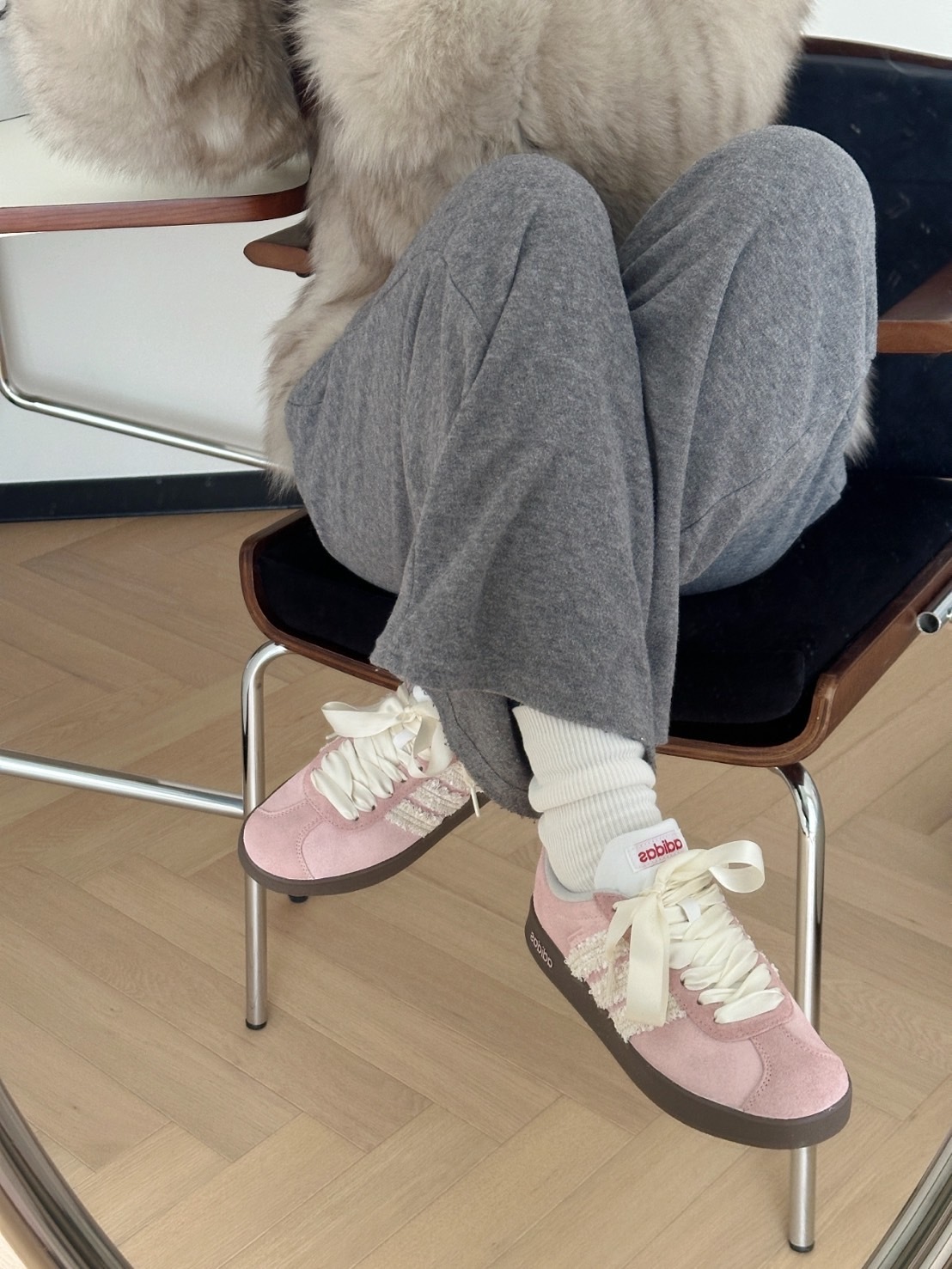 ADIDAS NEO COURT VL 2.0 特殊訂製款 小香風芭蕾 粉色 HQ1802（Team235-櫻花綺夢）