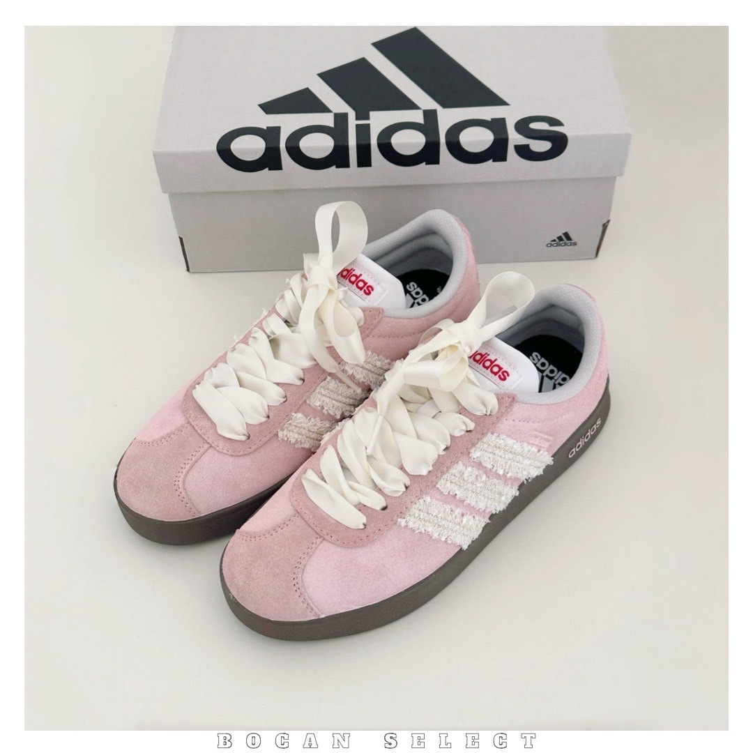 ADIDAS NEO COURT VL 2.0 特殊訂製款 小香風芭蕾 粉色 HQ1802（Team235-櫻花綺夢）