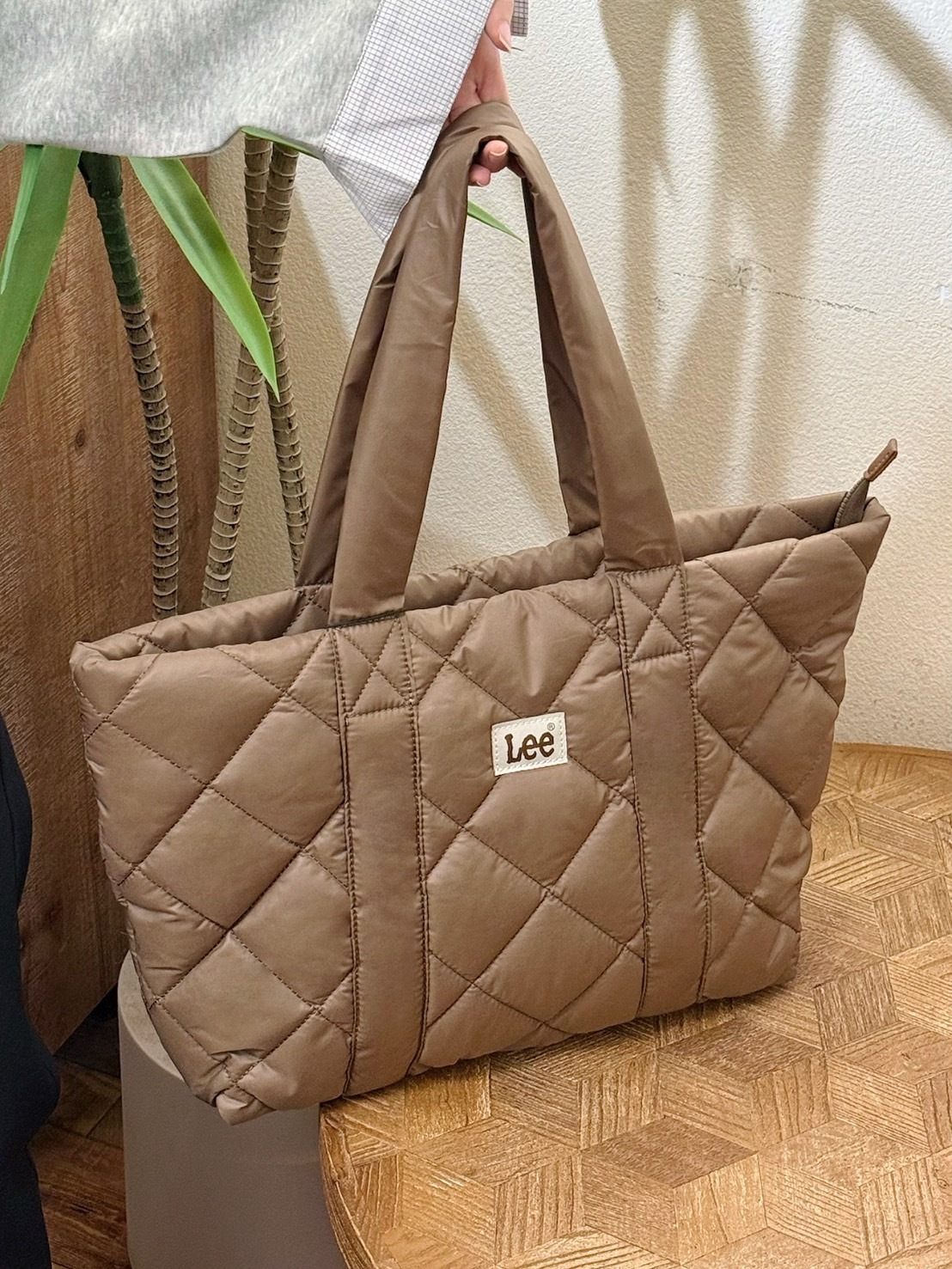 LEE 羽絨 雲朵包 奶油白 咖啡色 LE240034M-3