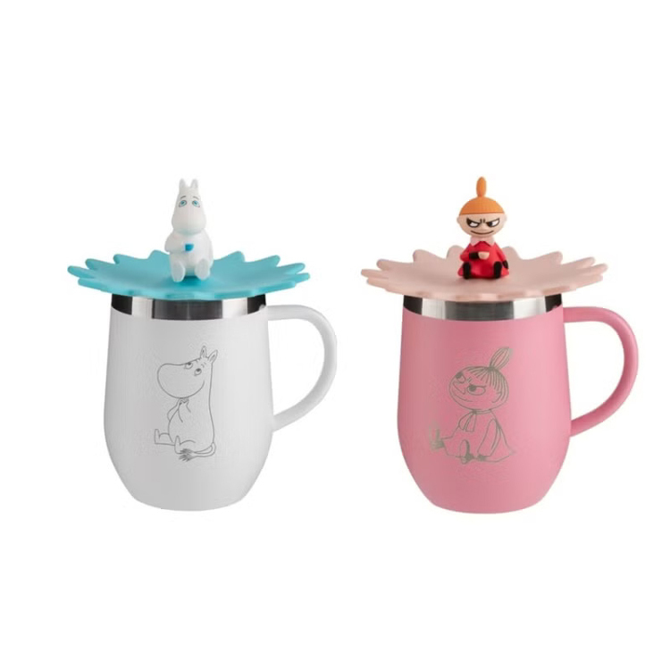 1+1優惠組｜PO: 丹麥POxMOOMIN 蛋形不鏽鋼馬克杯350ml(共2色) + 濾球泡茶玻璃杯350ml(共2色)