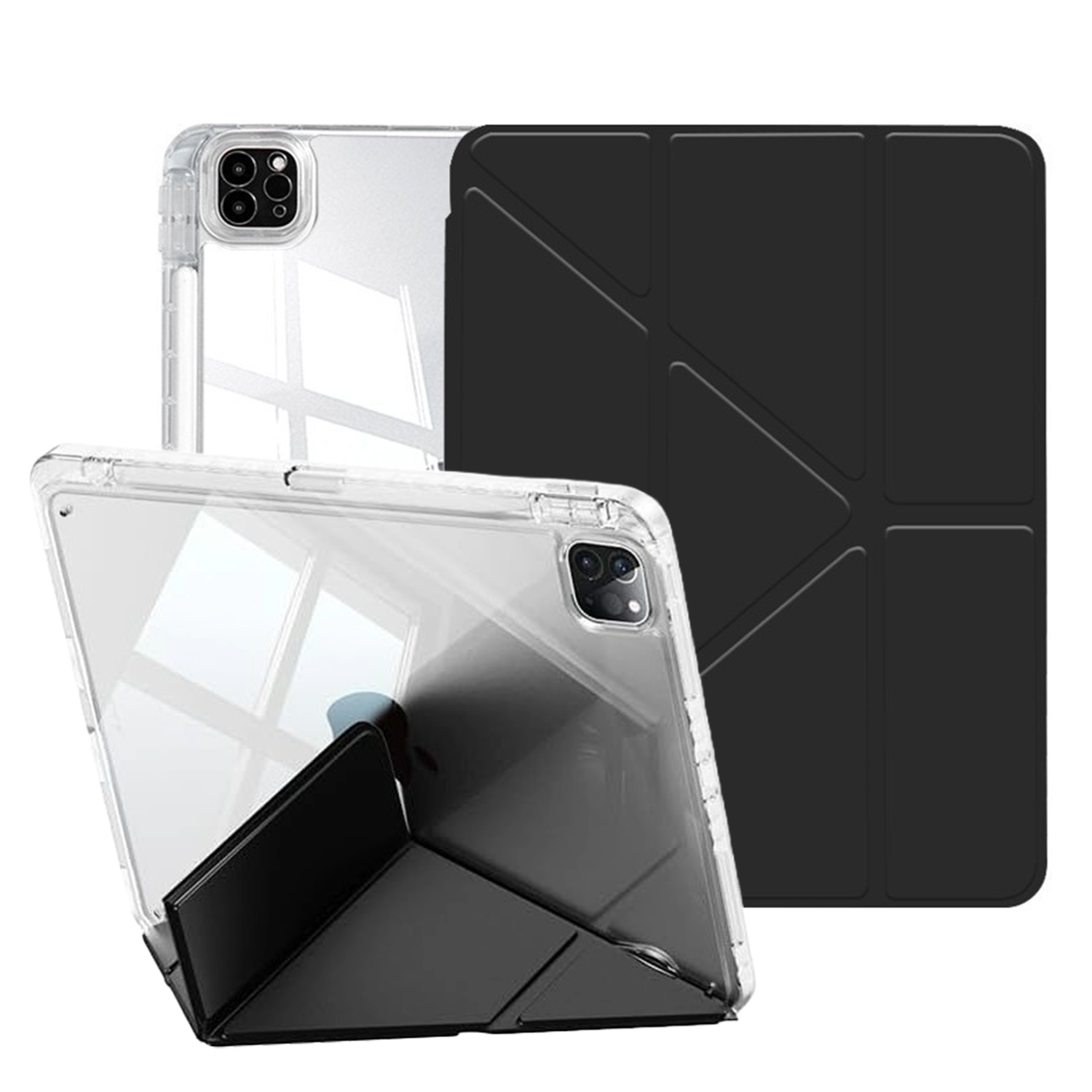 XPRO - Flip Clear Pro - iPad Pro Case 多角度支架皮革蓋面高度防撞透明筆槽平板保護硬殼
