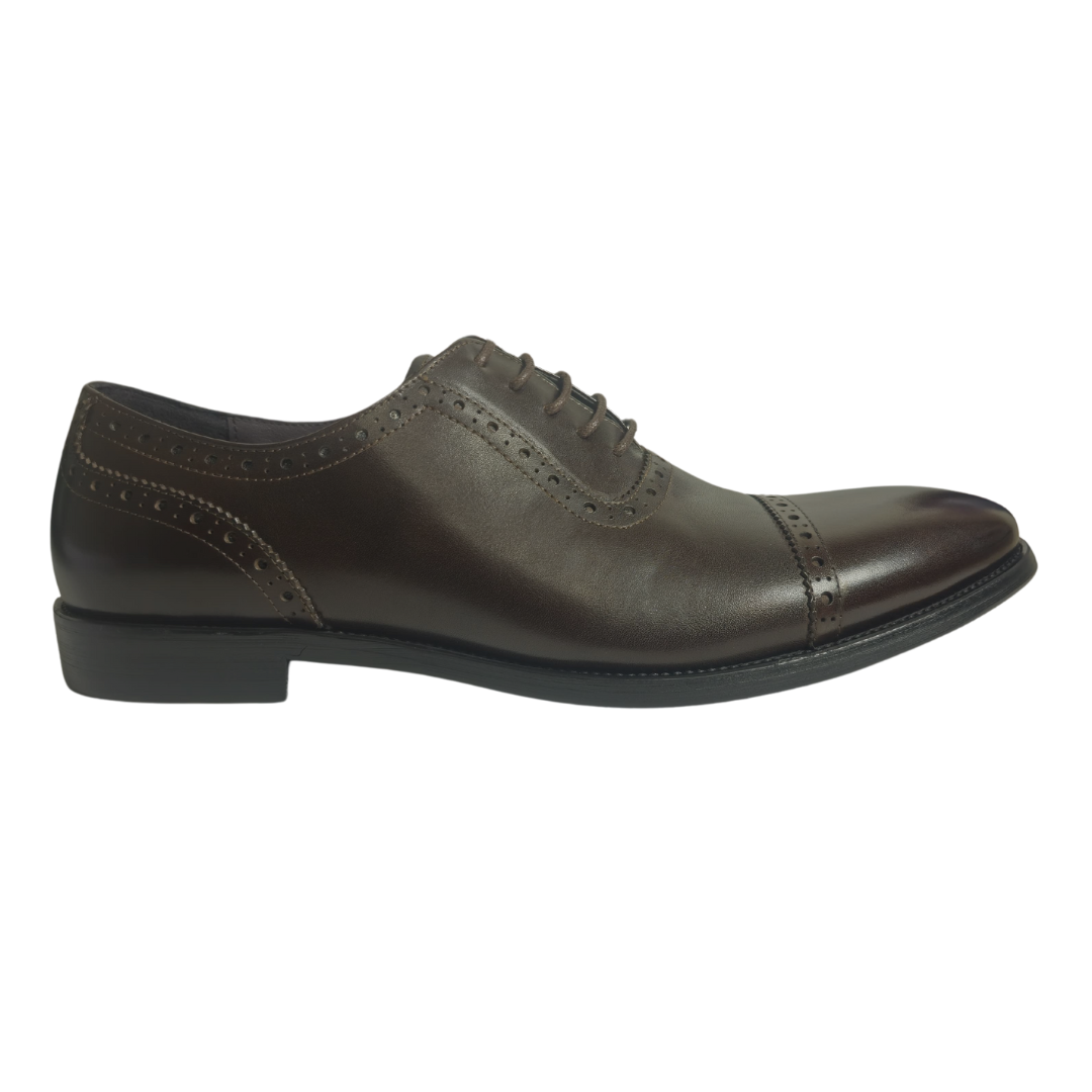 Revic 男裝皮鞋 | OF-41DB｜啡色橫式雕花牛津皮鞋