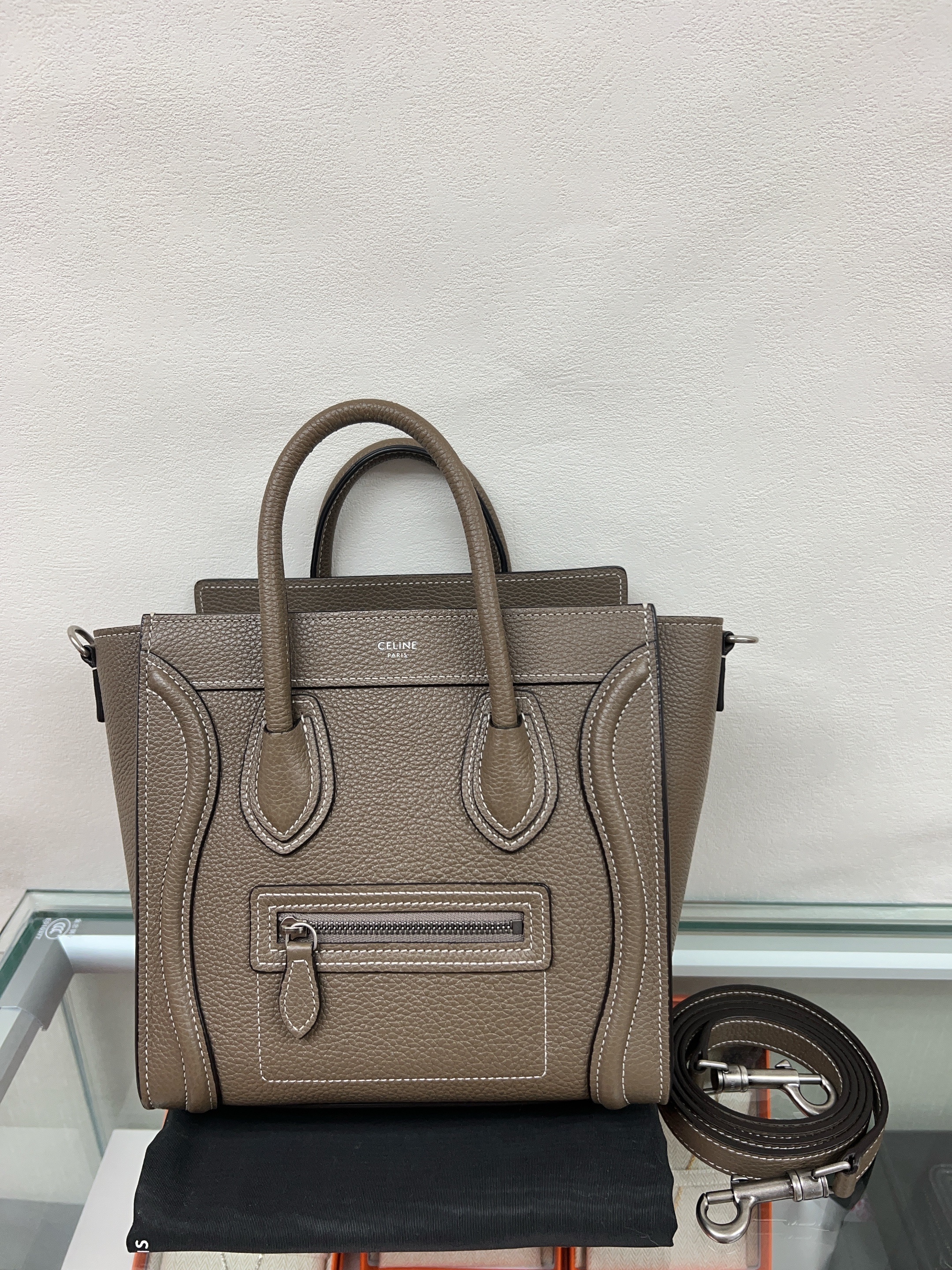 Celine luggage nano grey