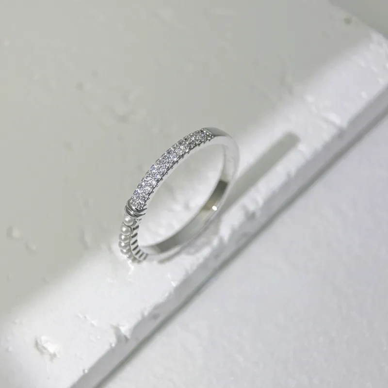 氣質線鑽珍珠戒指