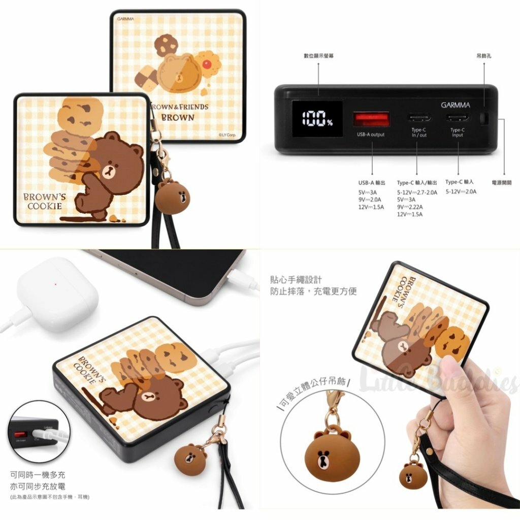 台灣 Line Frineds 數位顯示PD快速充電器
