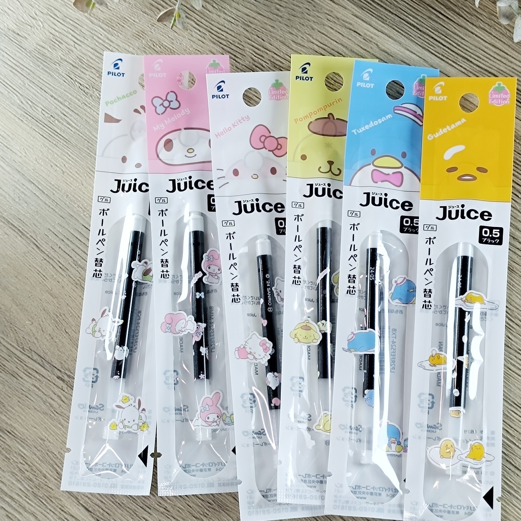 日本PILOT x 三麗鷗 聯名限定背影款果汁筆 Juice 0.5 黑芯 共八款