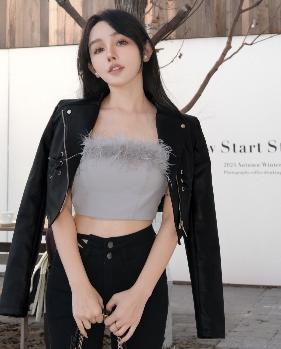 ⭒訂製-名媛羽毛平口馬甲