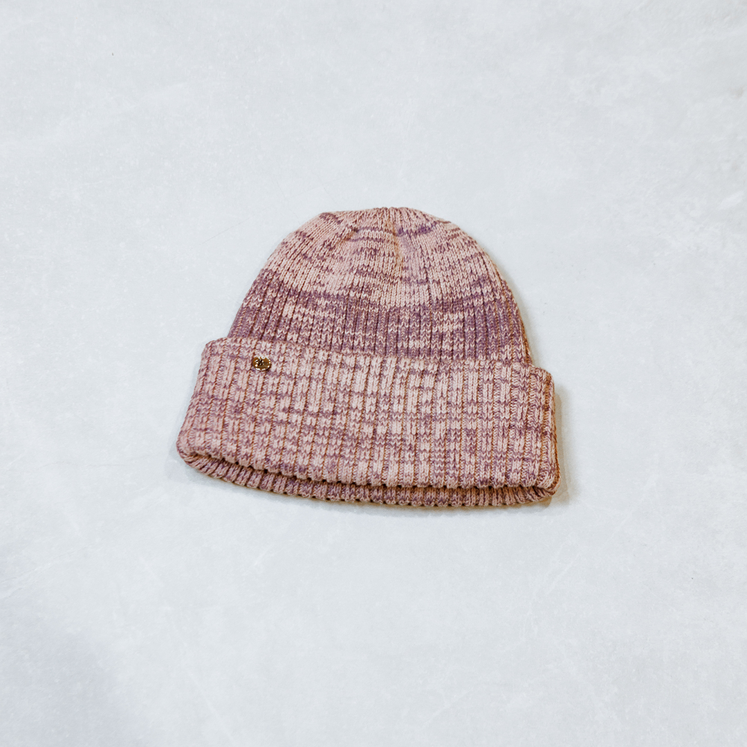 ICON金屬銀牌 反摺厚磅毛帽－霧粉紫