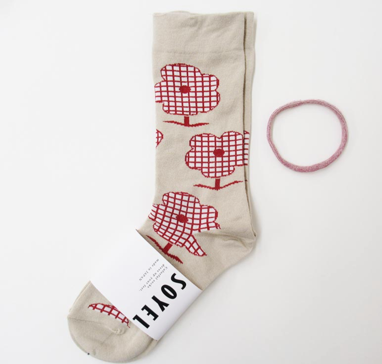 SOYEL 花光*高圓筒襪