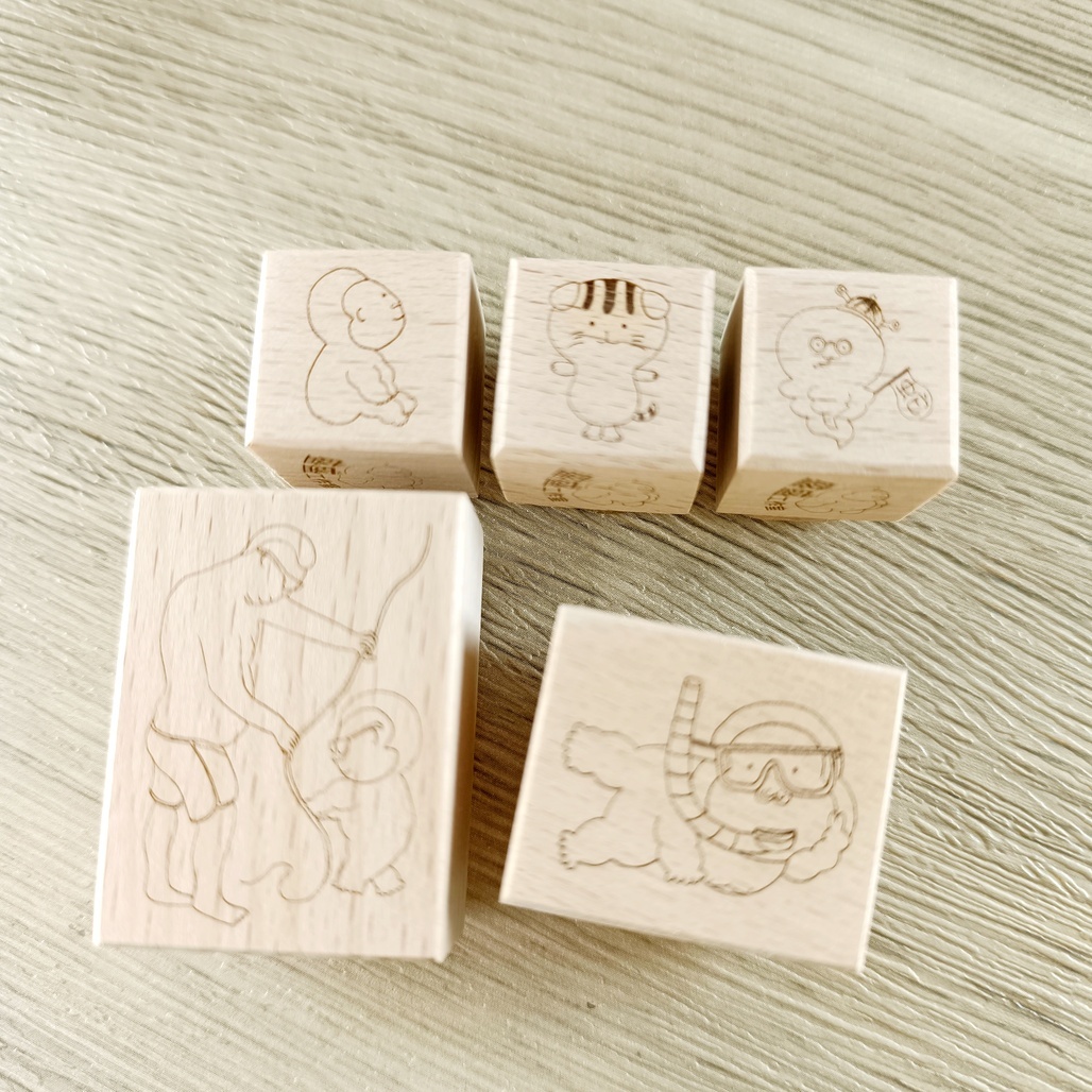 盛盛工作室．貓蛇大戰 & 猩猩 膠板印章