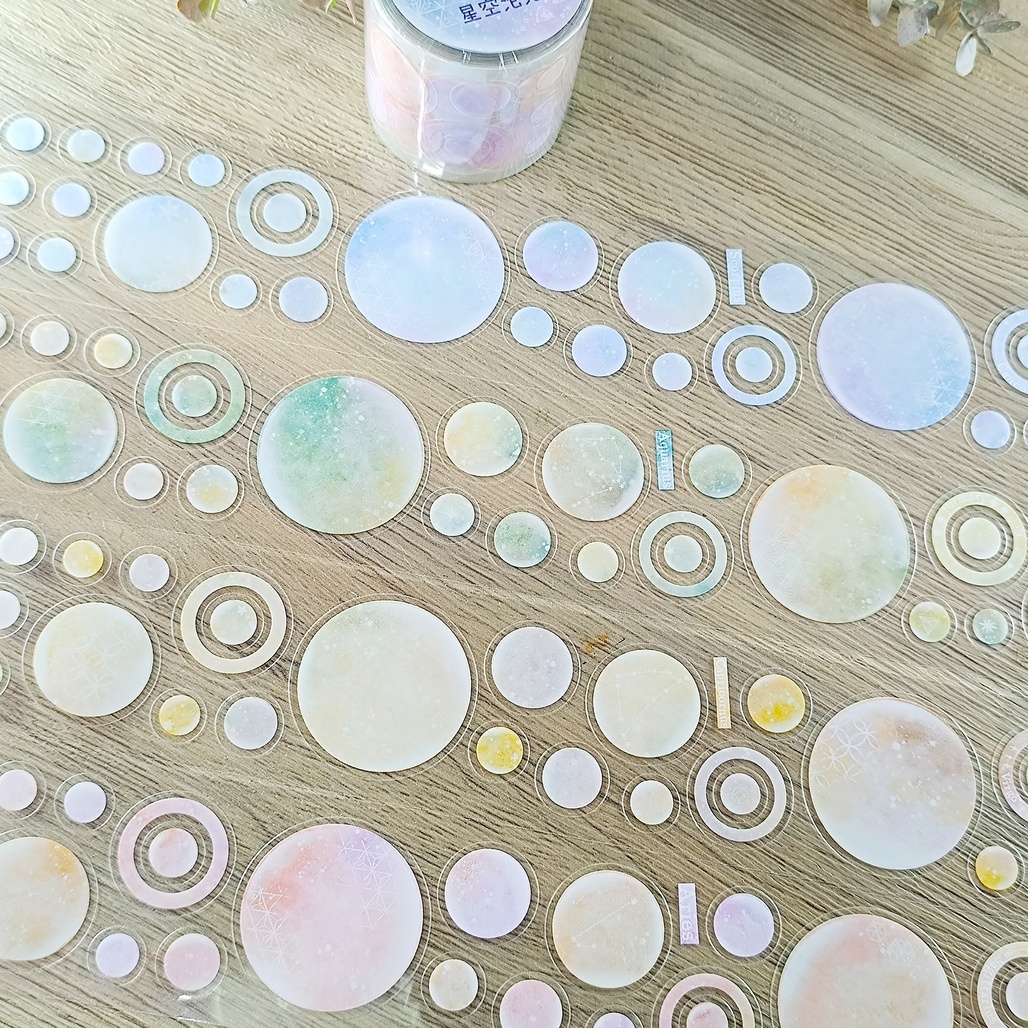 好築藝．星空泡泡 5cm亮面割型PET膠帶 <整捲/分裝>