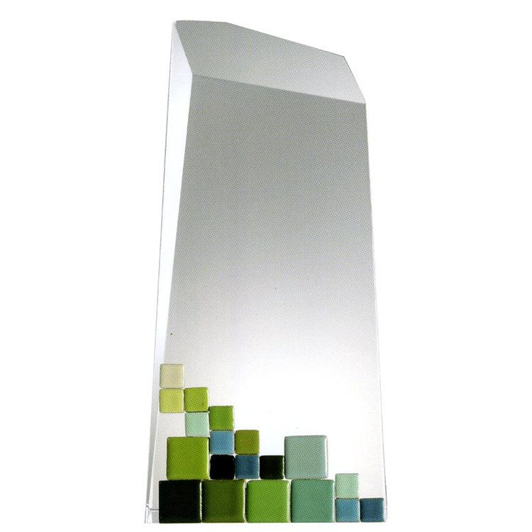 鹿港窯水晶獎座|馬賽克拼貼藝術設計 獨特美感顯現璀璨殊榮L