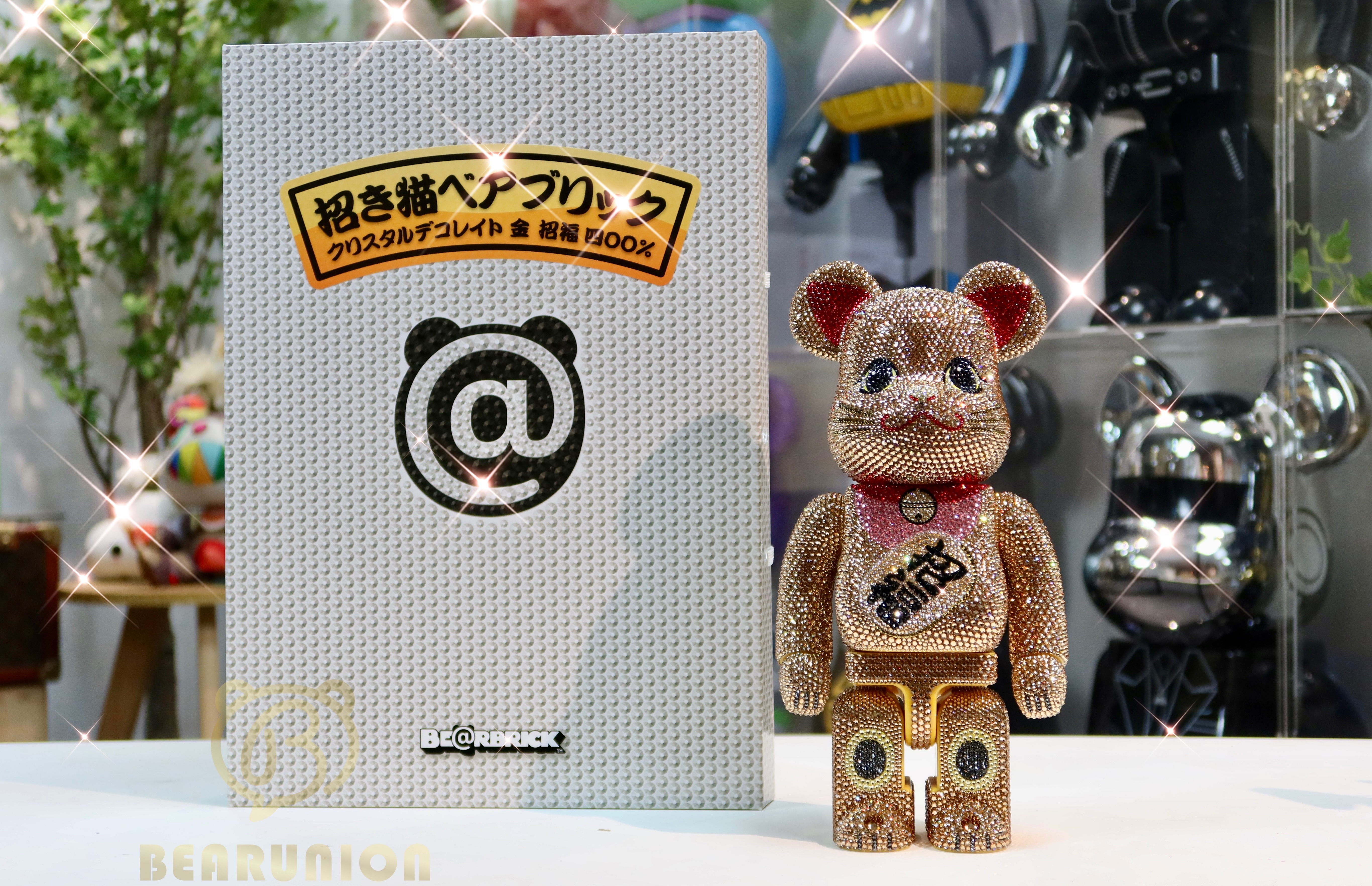 🎏預訂🎏bearbrick 400% CRYSTAL DECORATE招き猫 招福 金