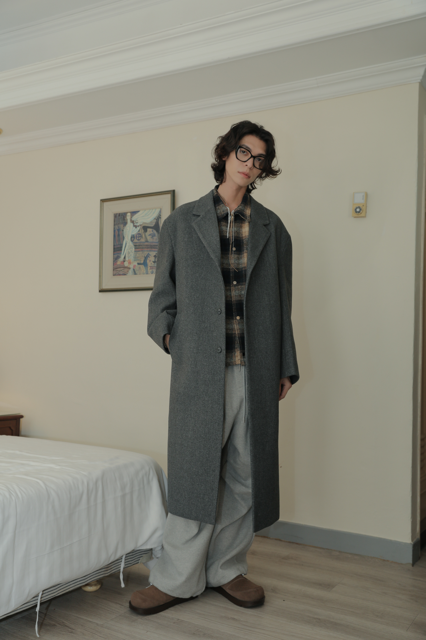 Sculpt Wool Single Long Coat #長大衣