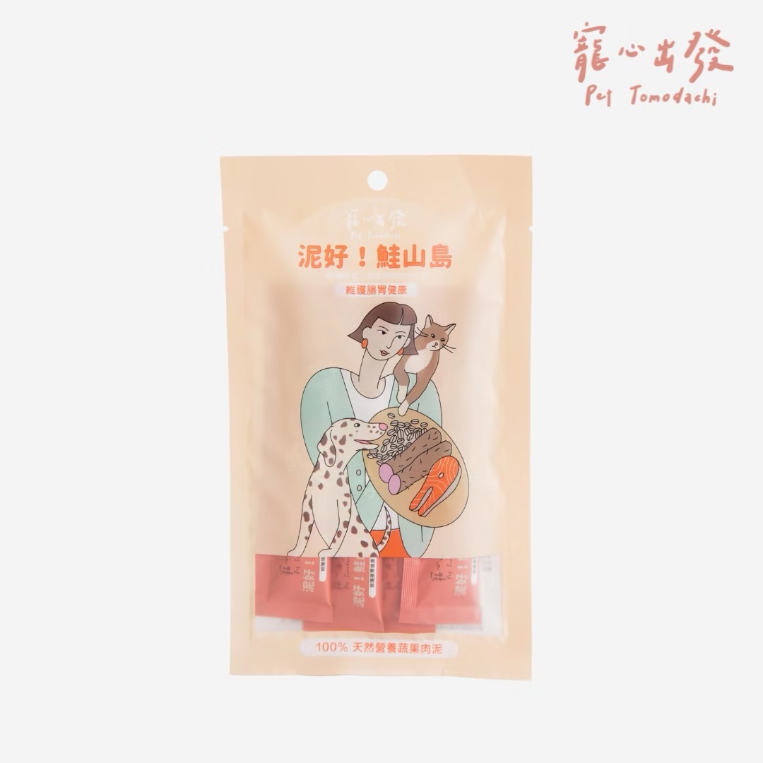 寵心出發｜泥好！鮭山島72g｜鮭+山藥｜腸胃健康｜天然機能蔬菜肉泥