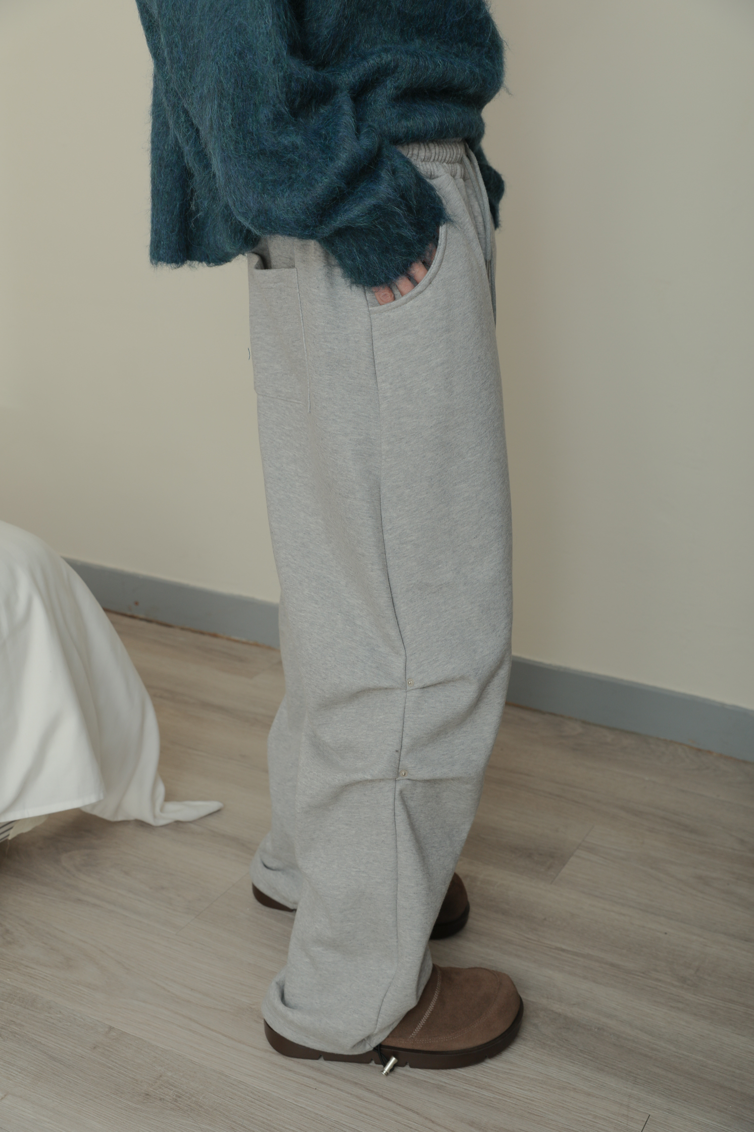 Side Rivet Fleece Pants #棉褲