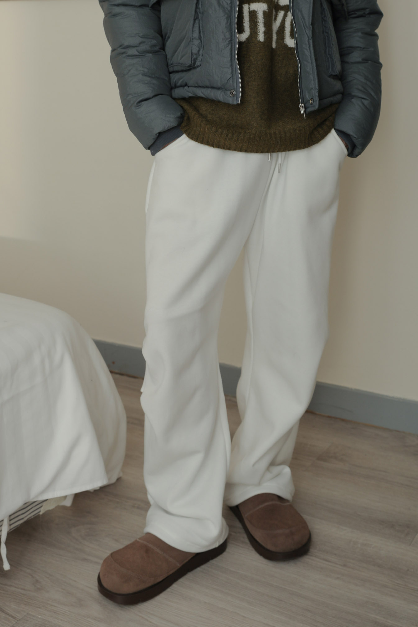 Side Rivet Fleece Pants #棉褲