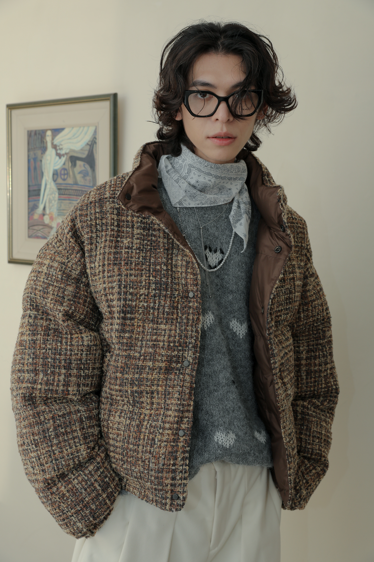 Tweed Reversible Padding #舖棉外套