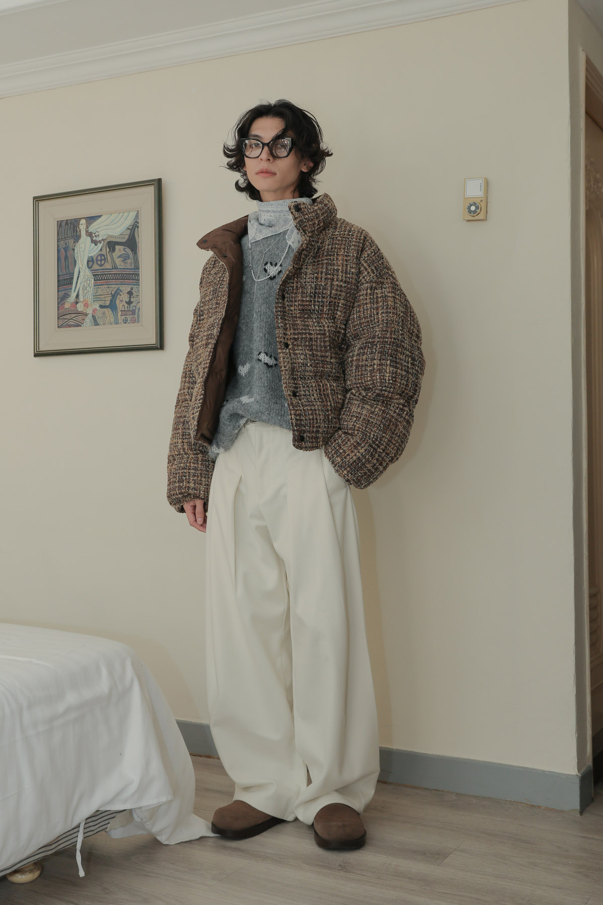 Tweed Reversible Padding #舖棉外套