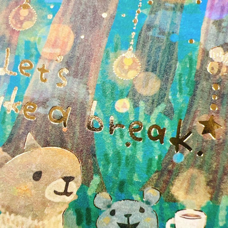 野餐＿Muumegu 燙金明信片｜日本ACTIVE CORPORATION