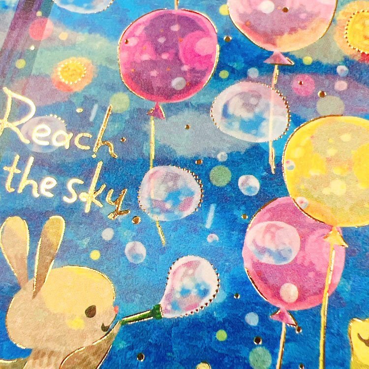 氣球＿Muumegu 燙金明信片｜日本ACTIVE CORPORATION