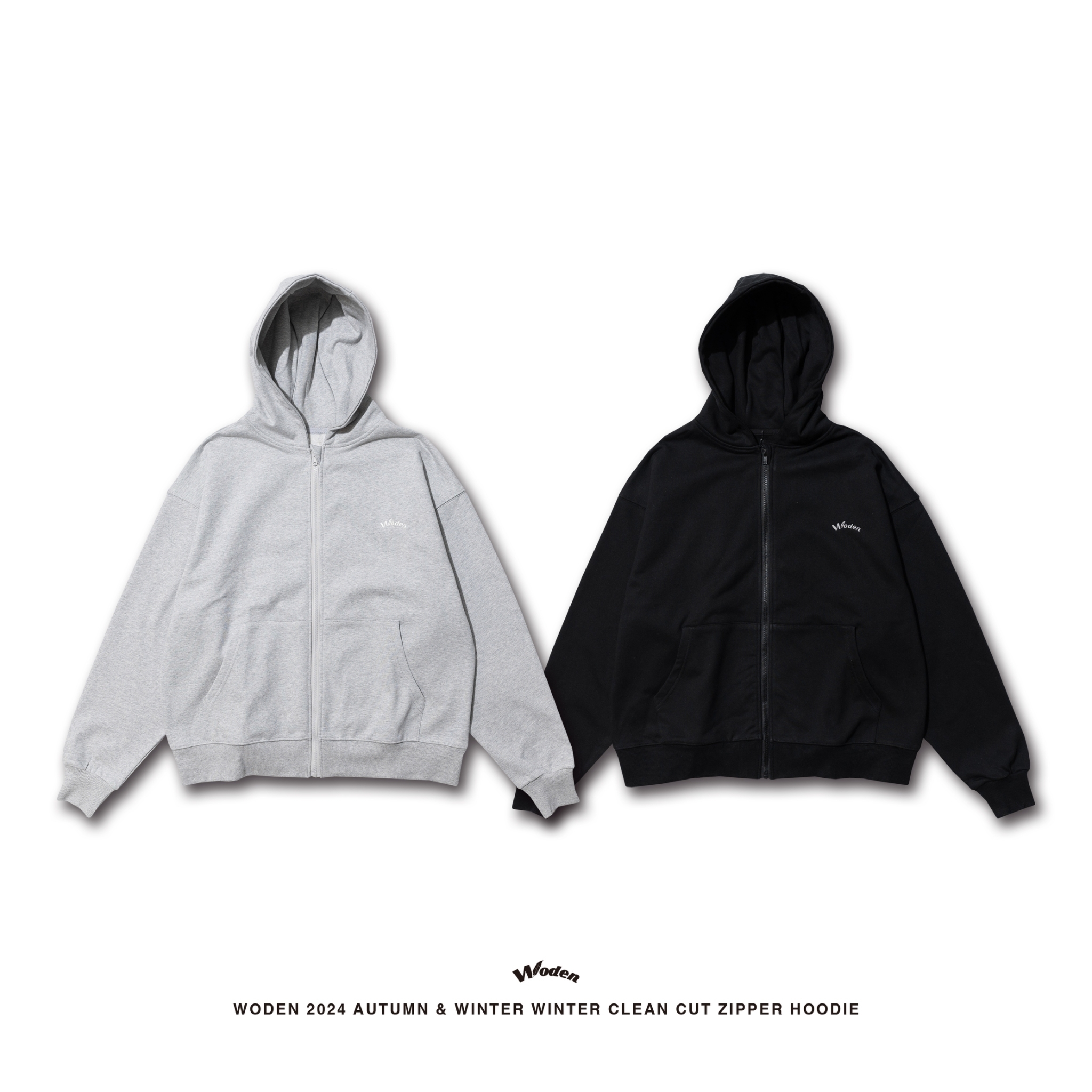 WODEN 2024 Autumn & Winter  055 Clean Cut Zipper Hoodie Jacket