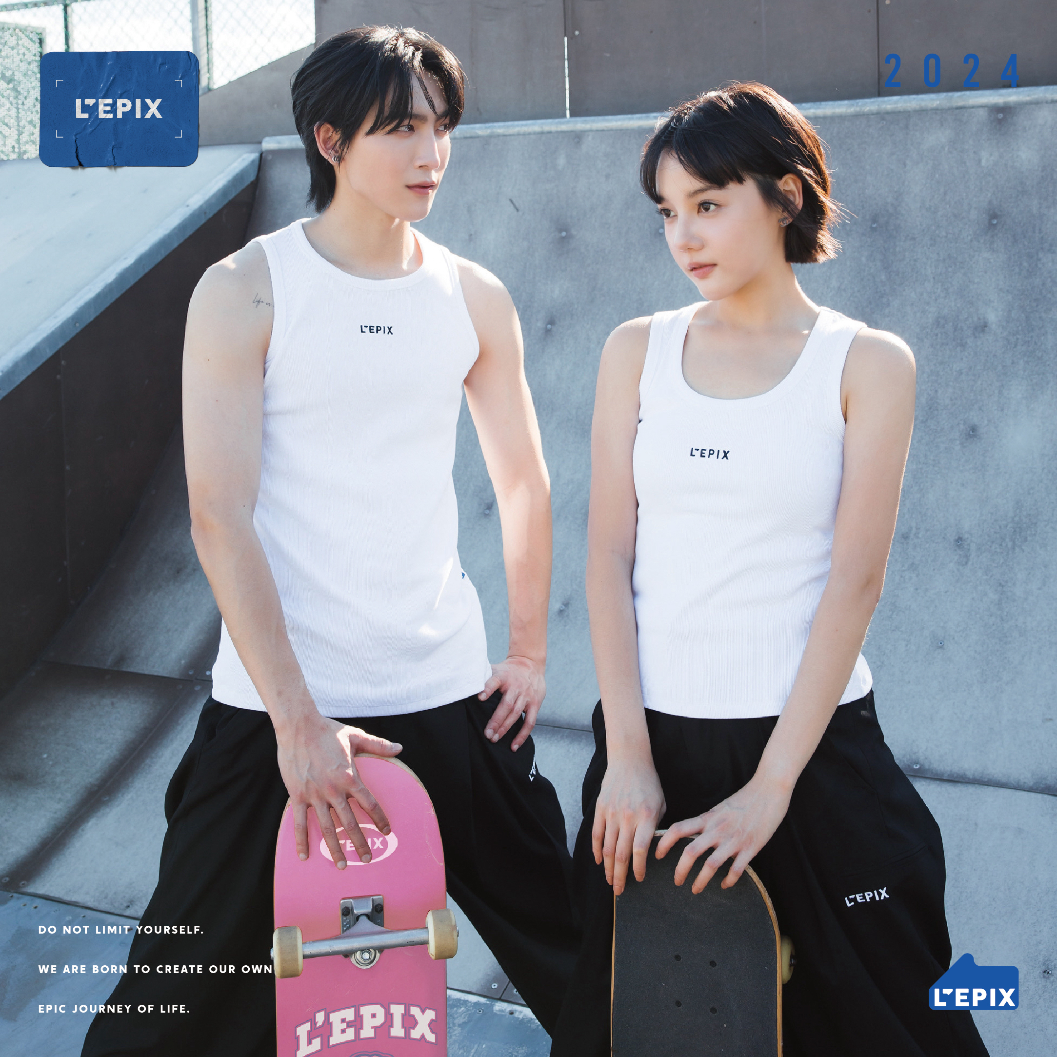 L'EPIX Logo Tank Top Bundle 簡約中性背心 黑/白 兩色同捆包