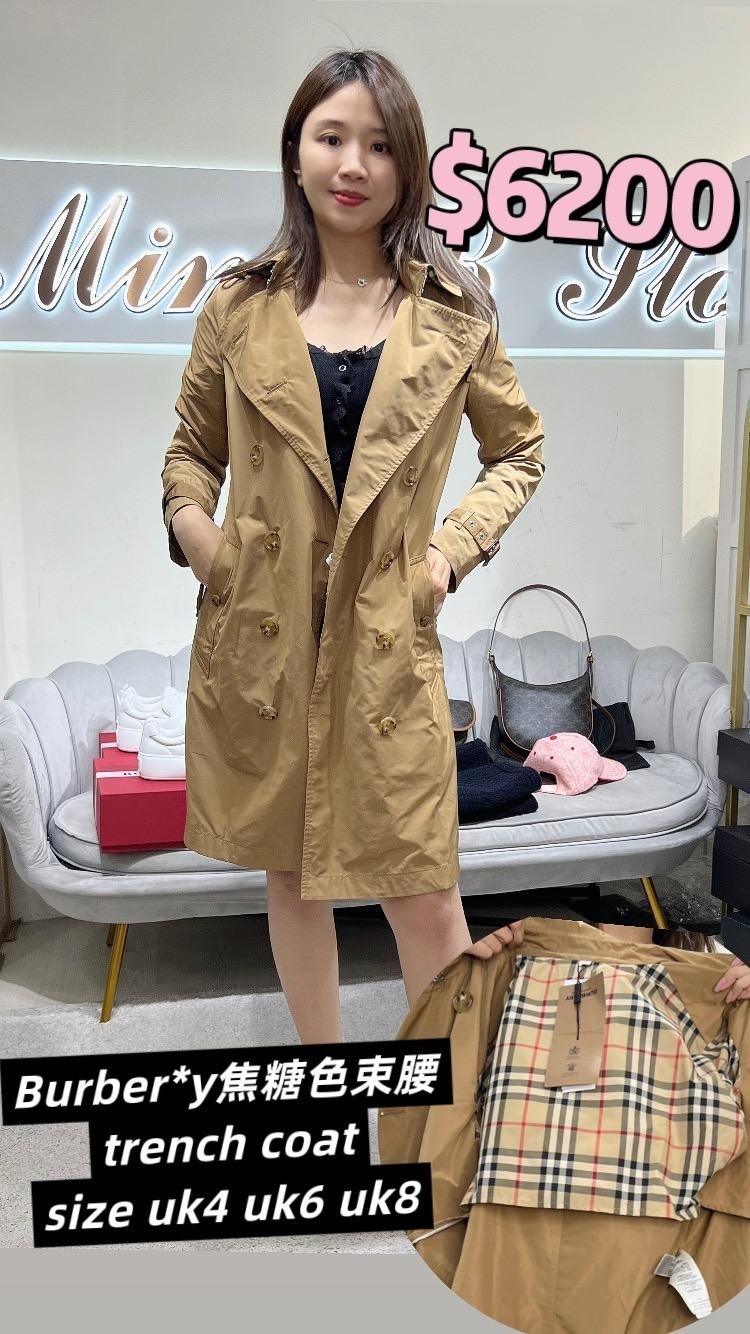 Burberry 焦糖色有帽束腰中長風衣8033521 - T