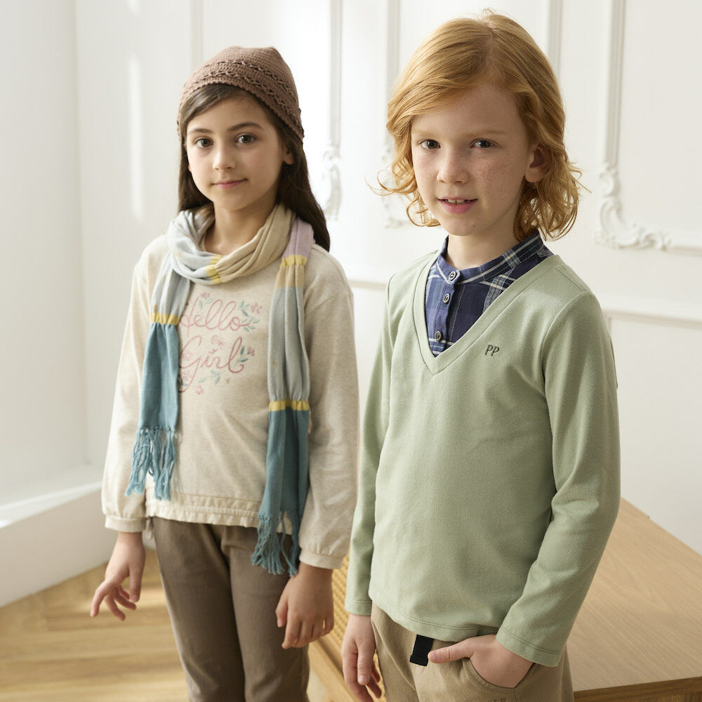 PIPPY假兩件小立領長袖上衣 灰綠