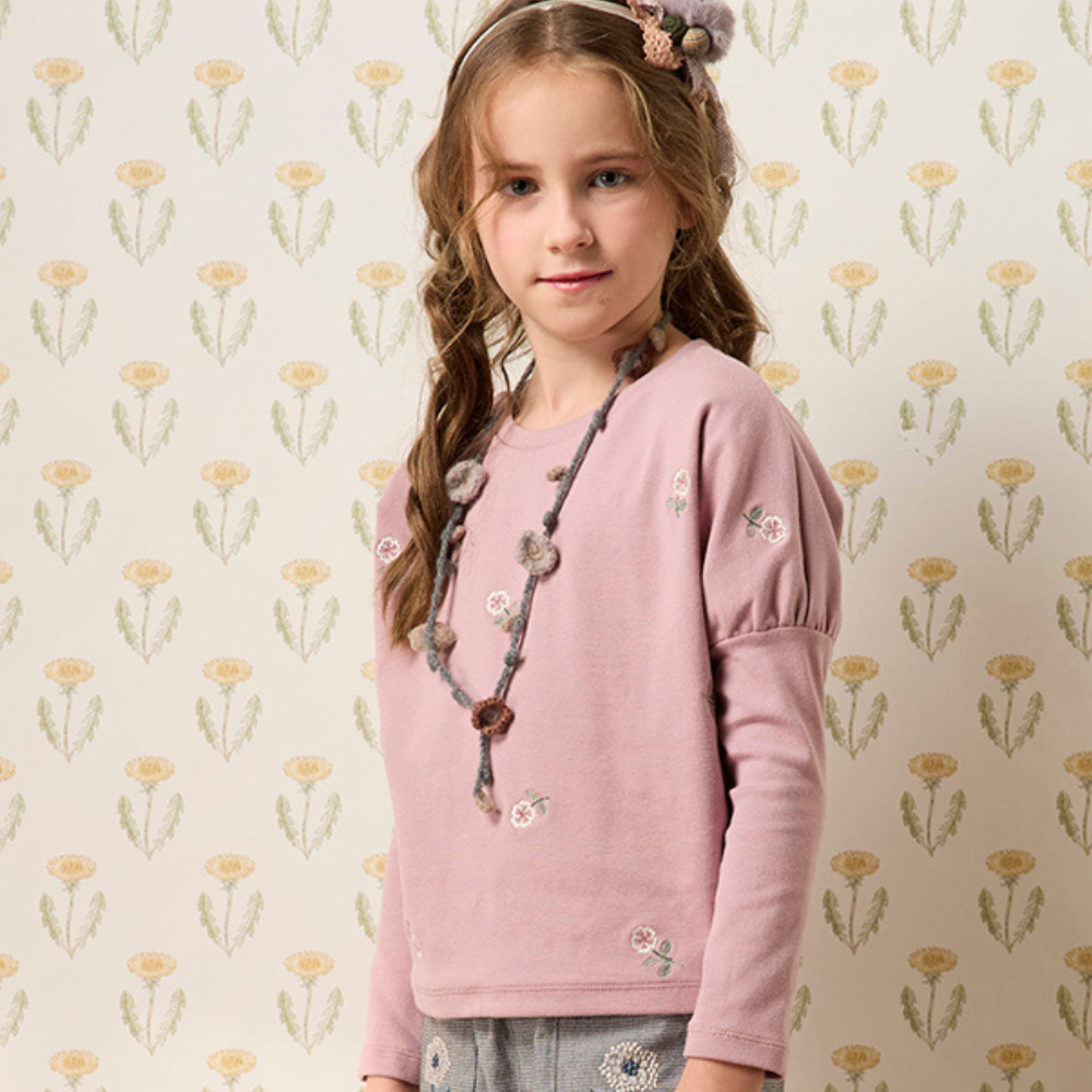 PIPPY 精緻小花刺繡棉質上衣 紫