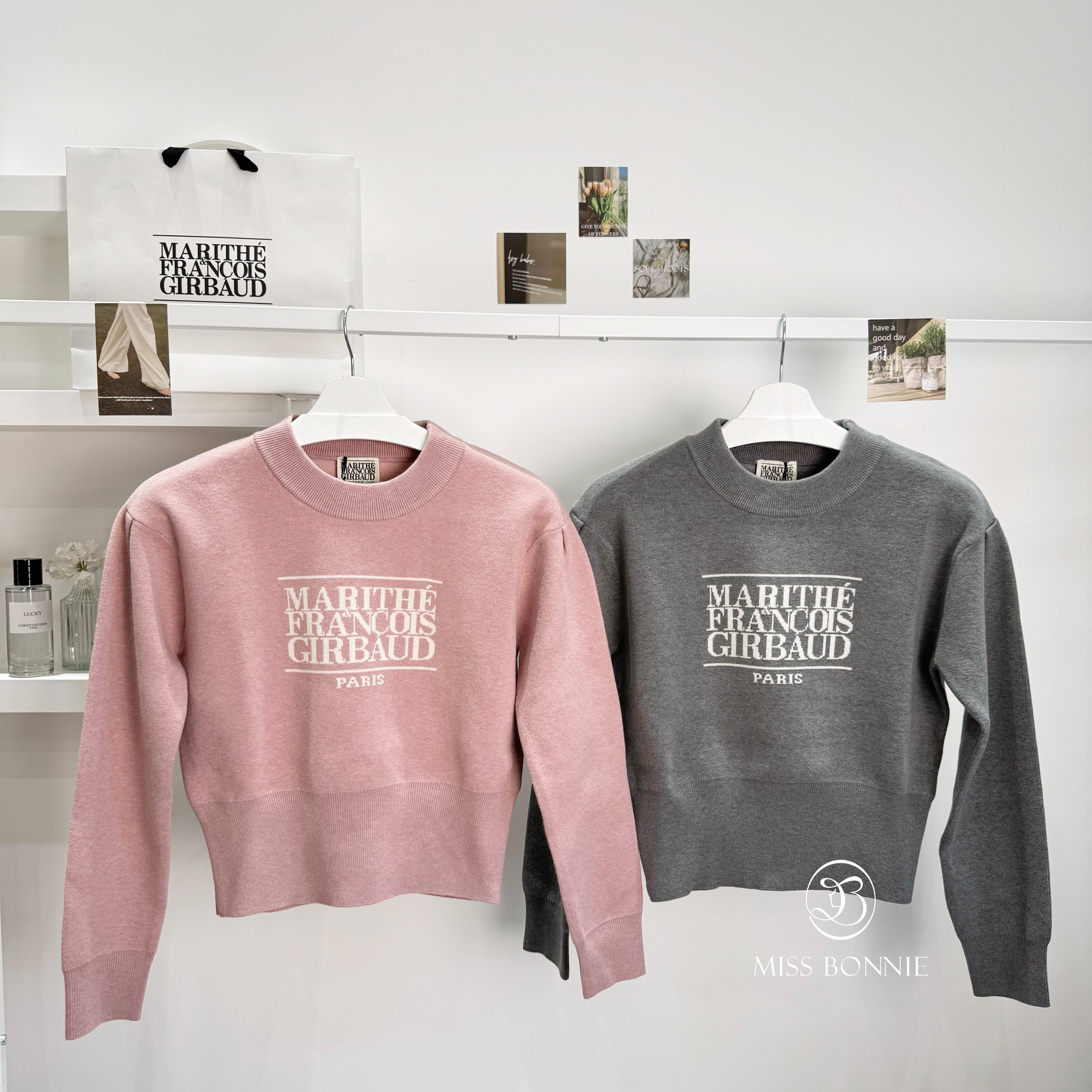 MFG針織大標短版長袖上衣(共2色)