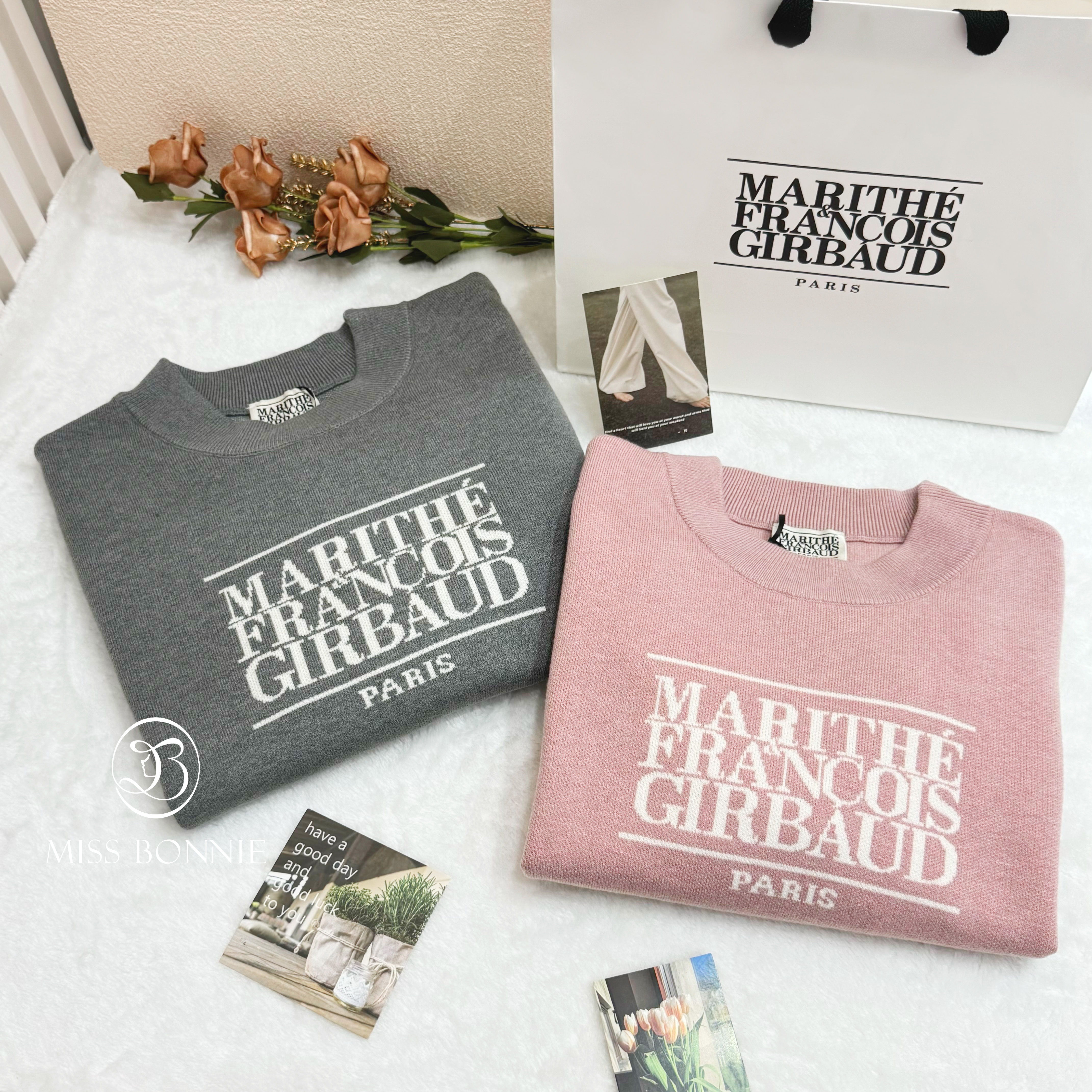 MFG針織大標短版長袖上衣(共2色)