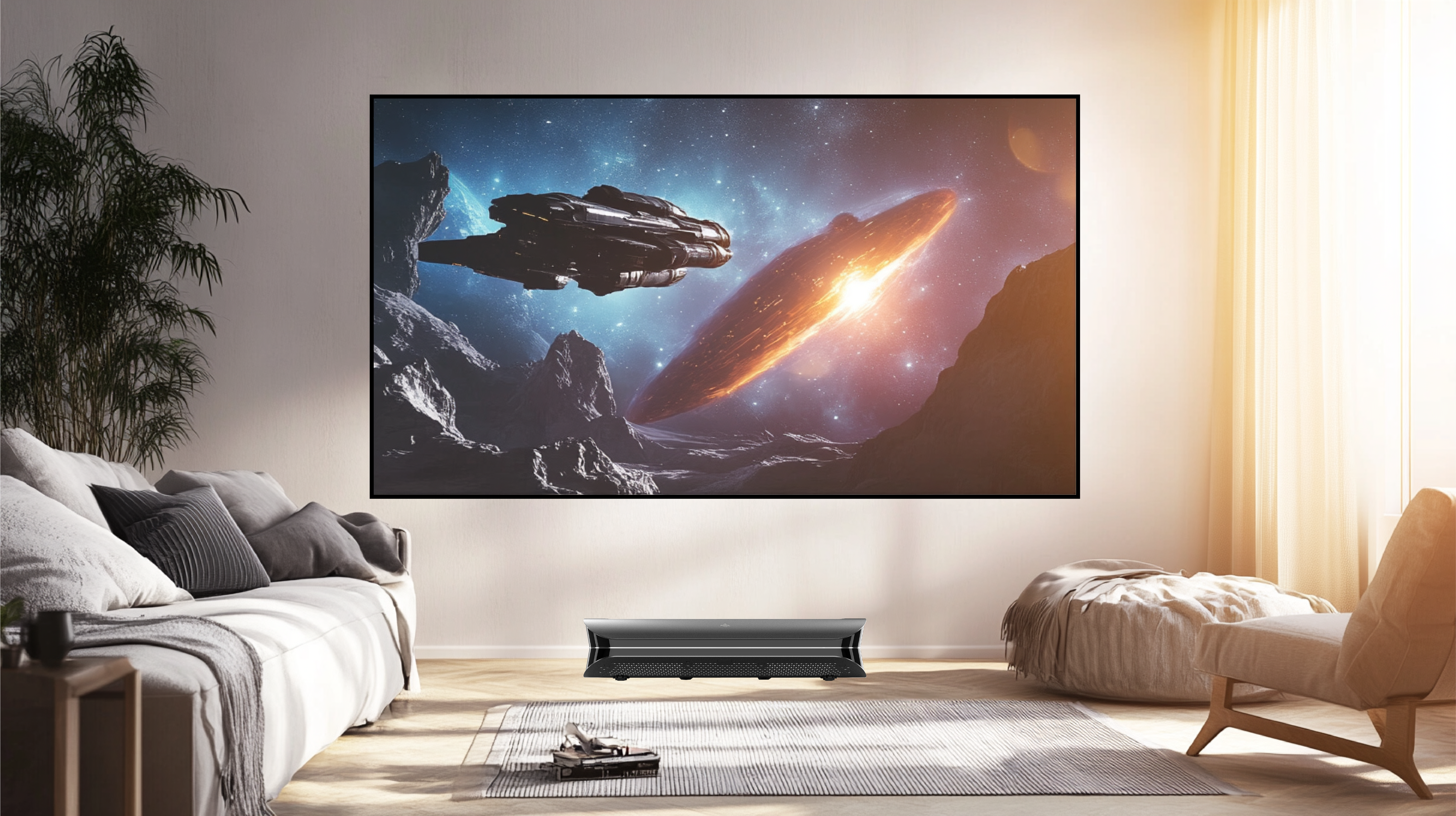 Sagen 16:9 超短焦菲涅爾抗光固定框幕