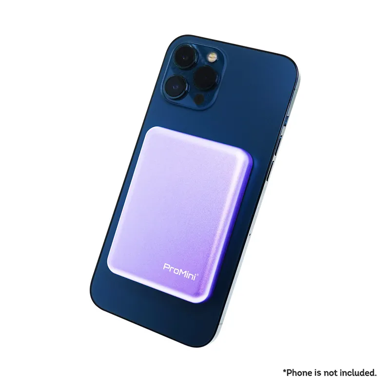 DTSL_ProMini 5MU 5000mAh Magnetic Wireless Portable Charger_Purple With Phone