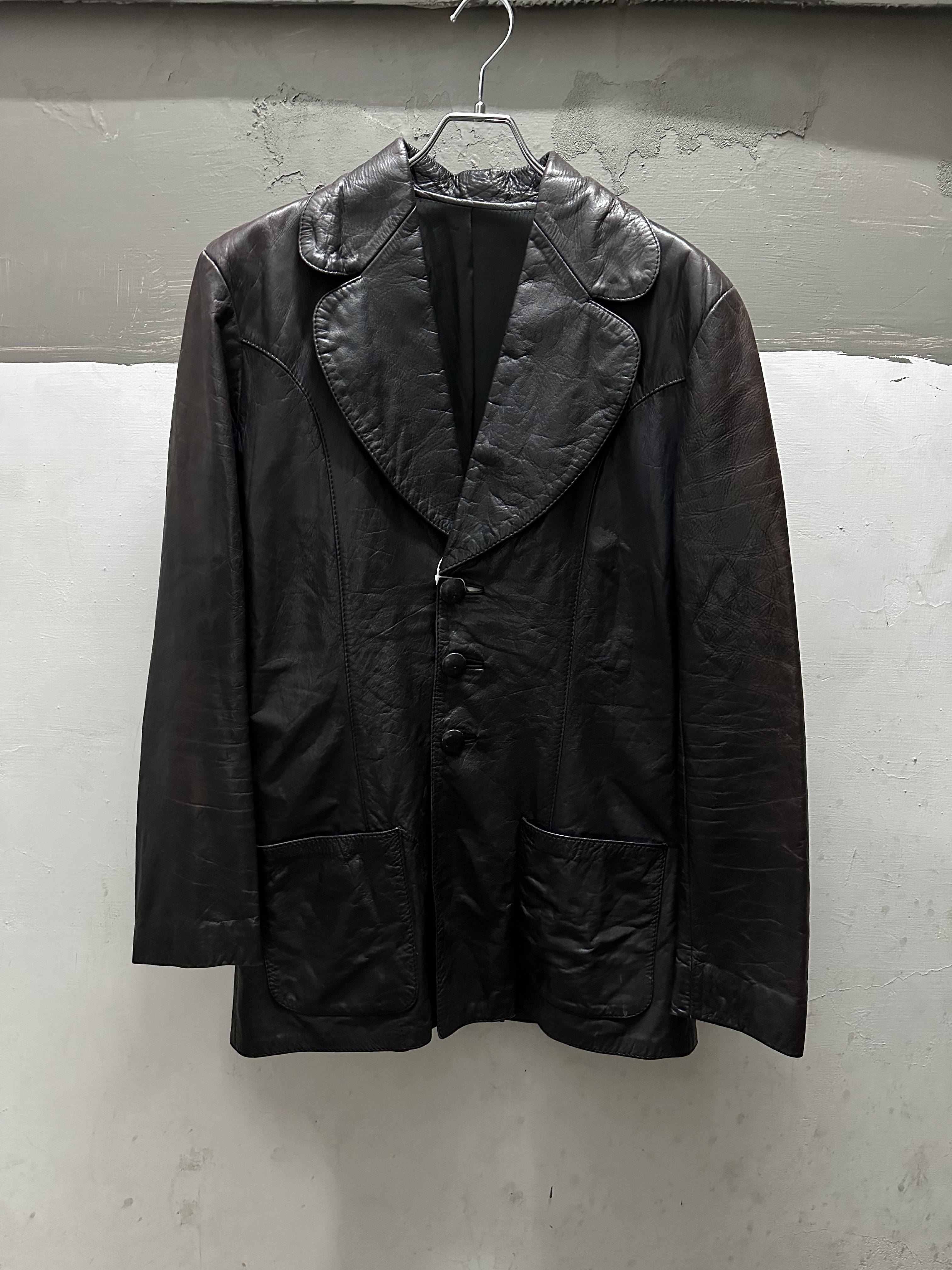 70s GRASS WATER Leather Jacket