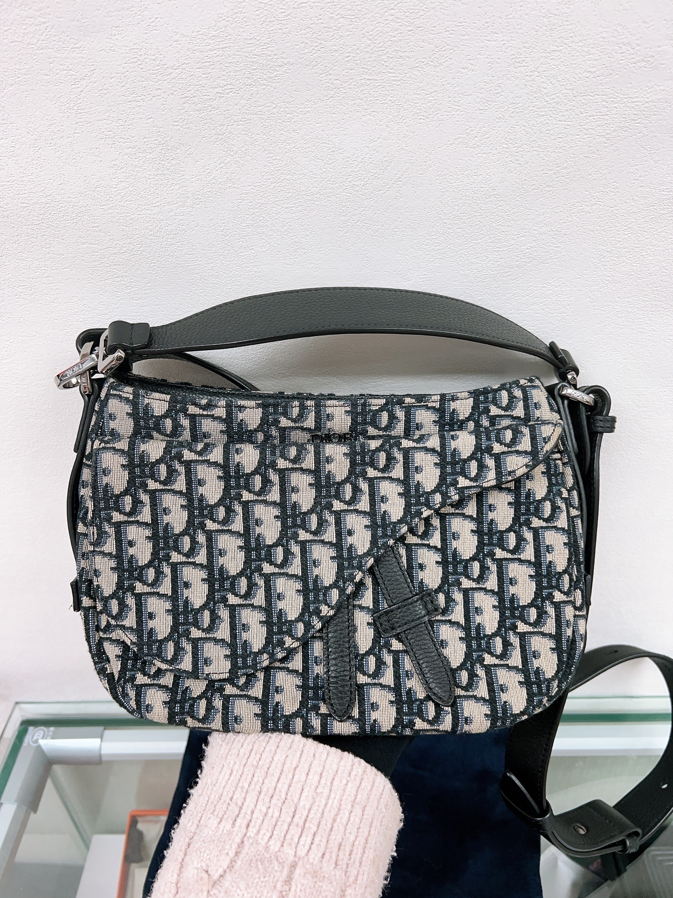 Dior saddle messenger blue oblique