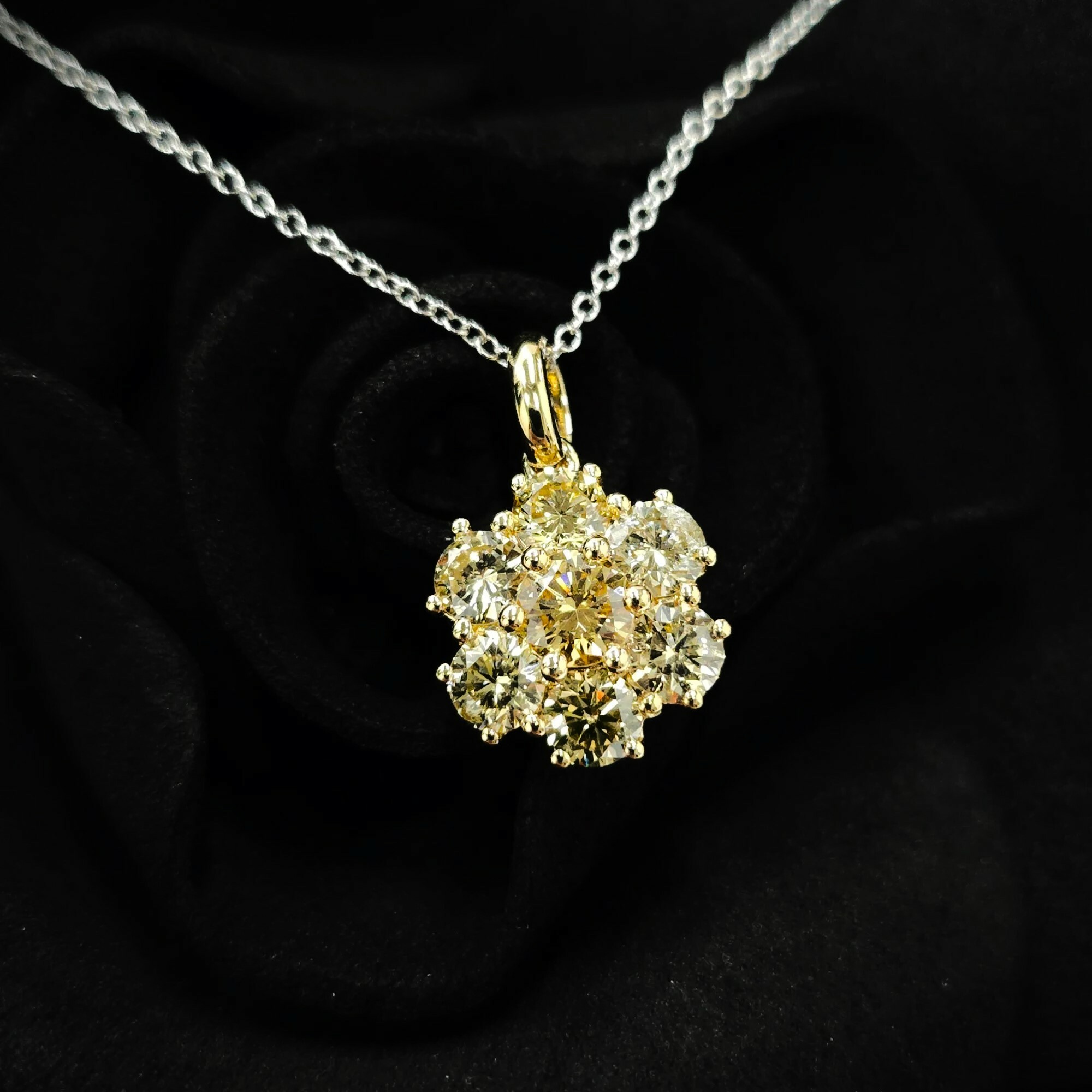 18K Gold 1.13ct Fancy Yellow Diamond Pendant