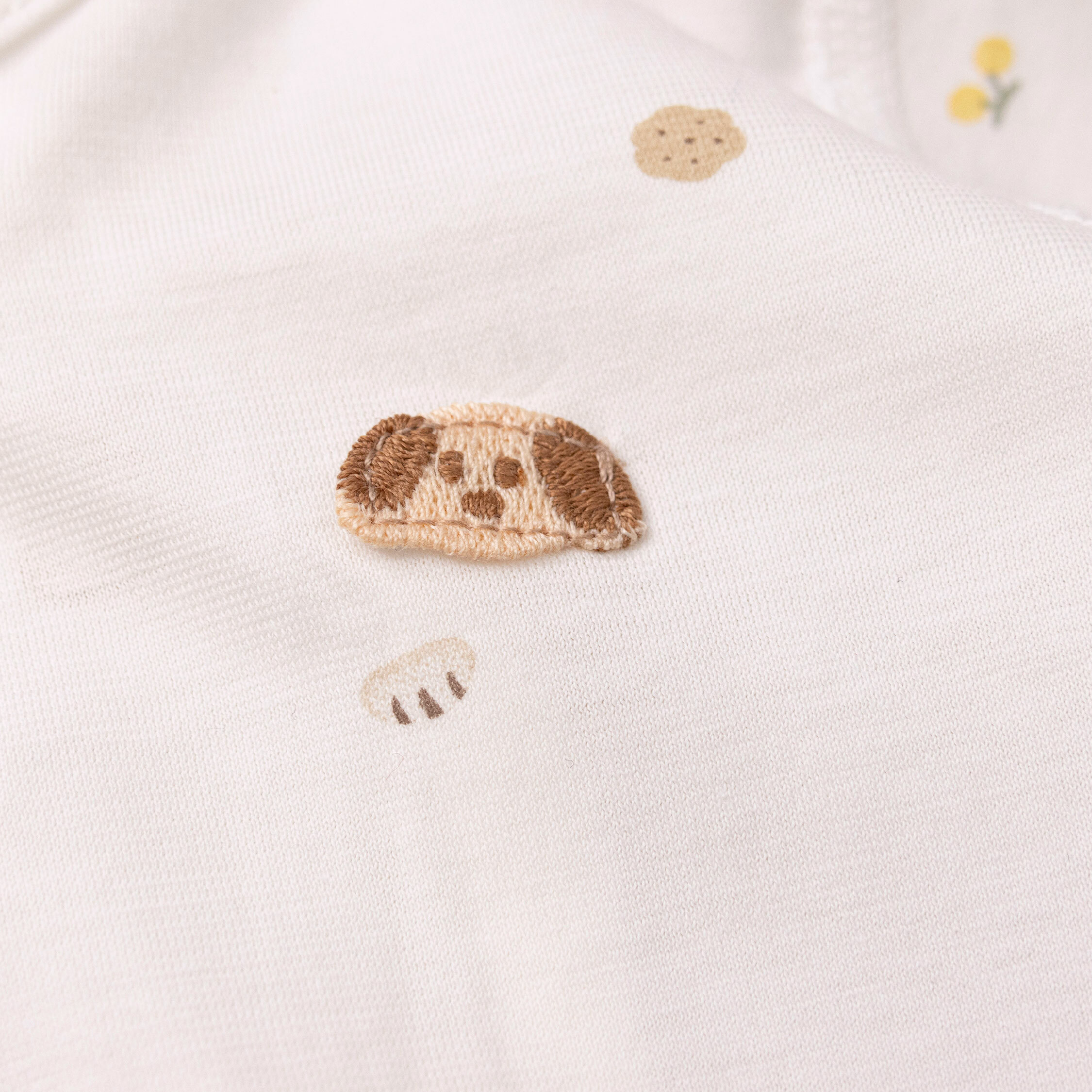 純淨系列【T0005】可頌小狗早餐派對長袖連身衣