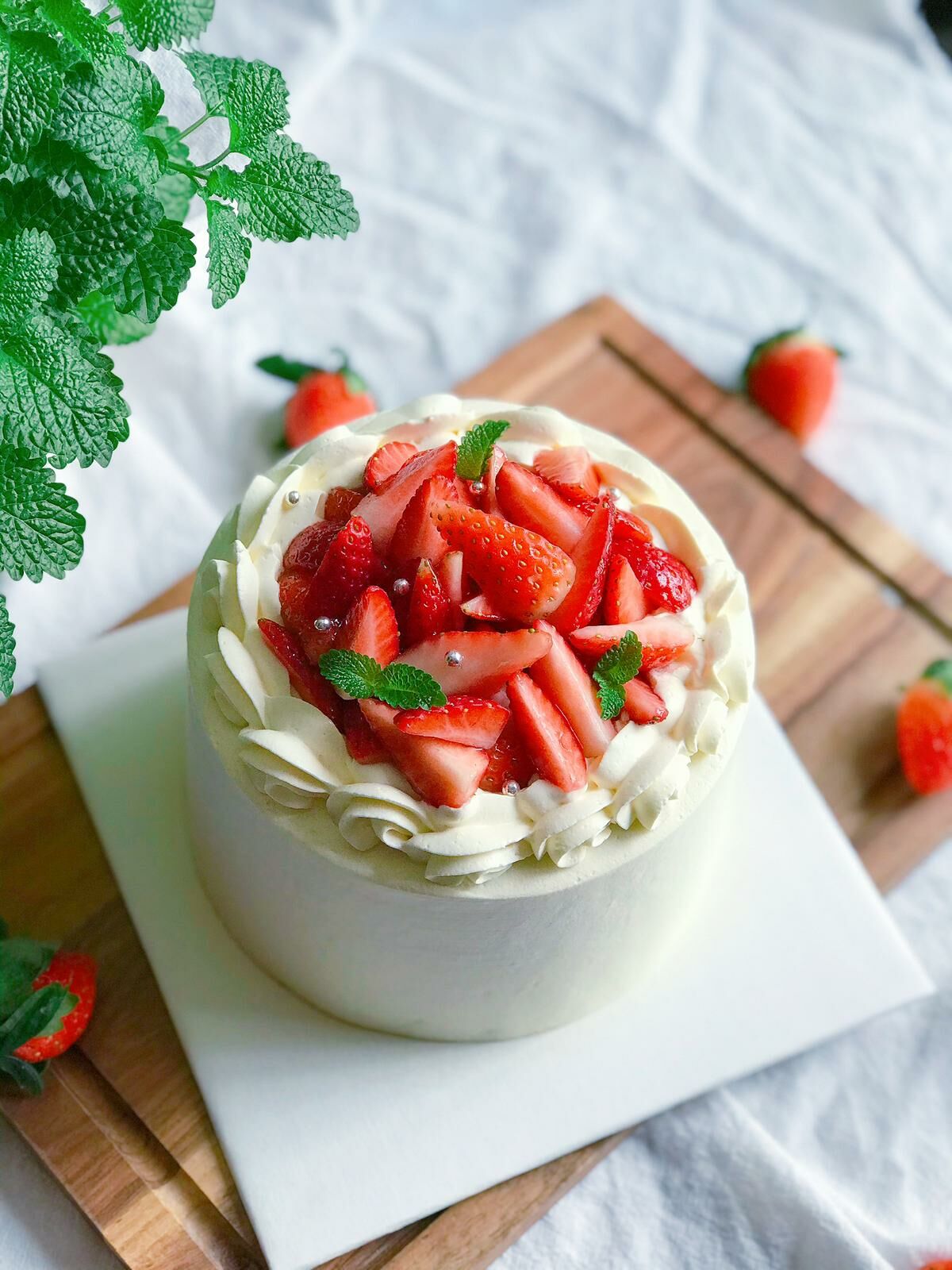 [EuniceBakingJourney] 士多啤梨抹茶戚風蛋糕