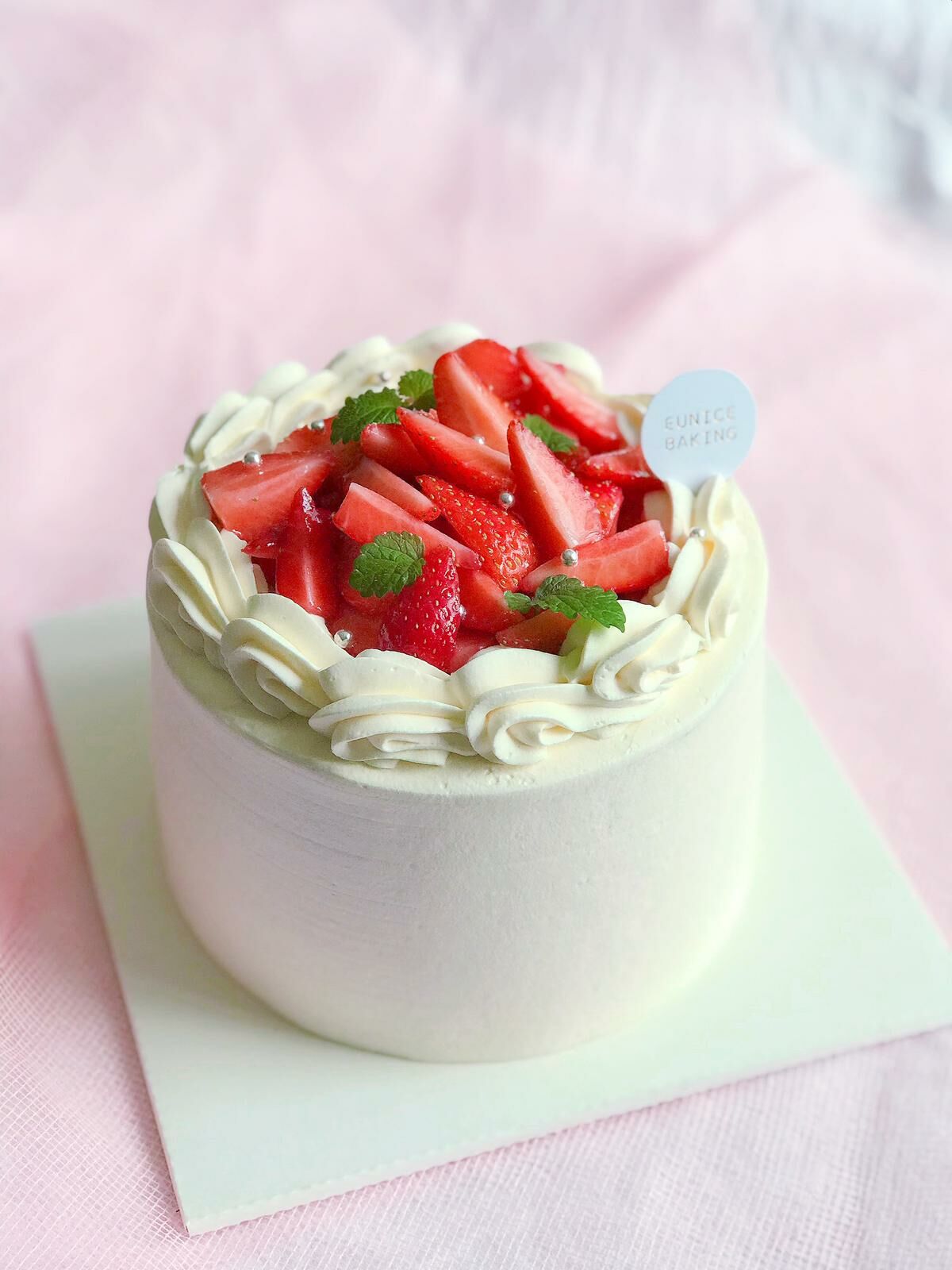 [EuniceBakingJourney] 士多啤梨抹茶戚風蛋糕