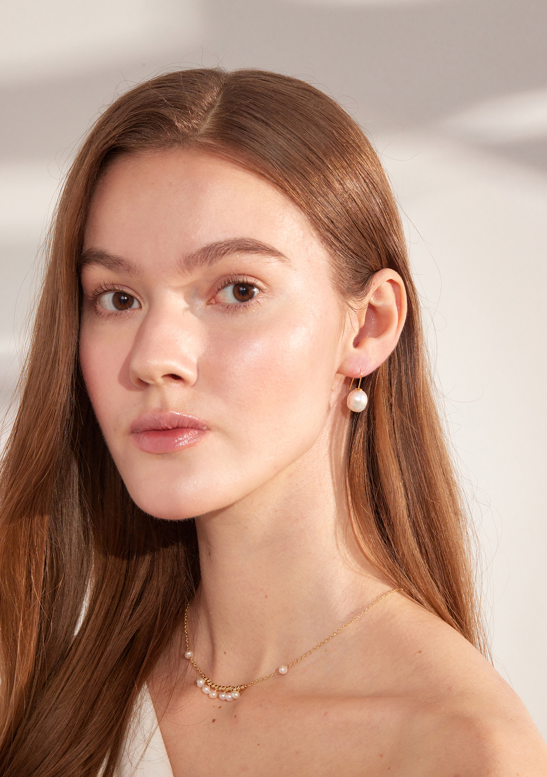 E1866  | 銅鍍14kgf淡水珍珠耳環