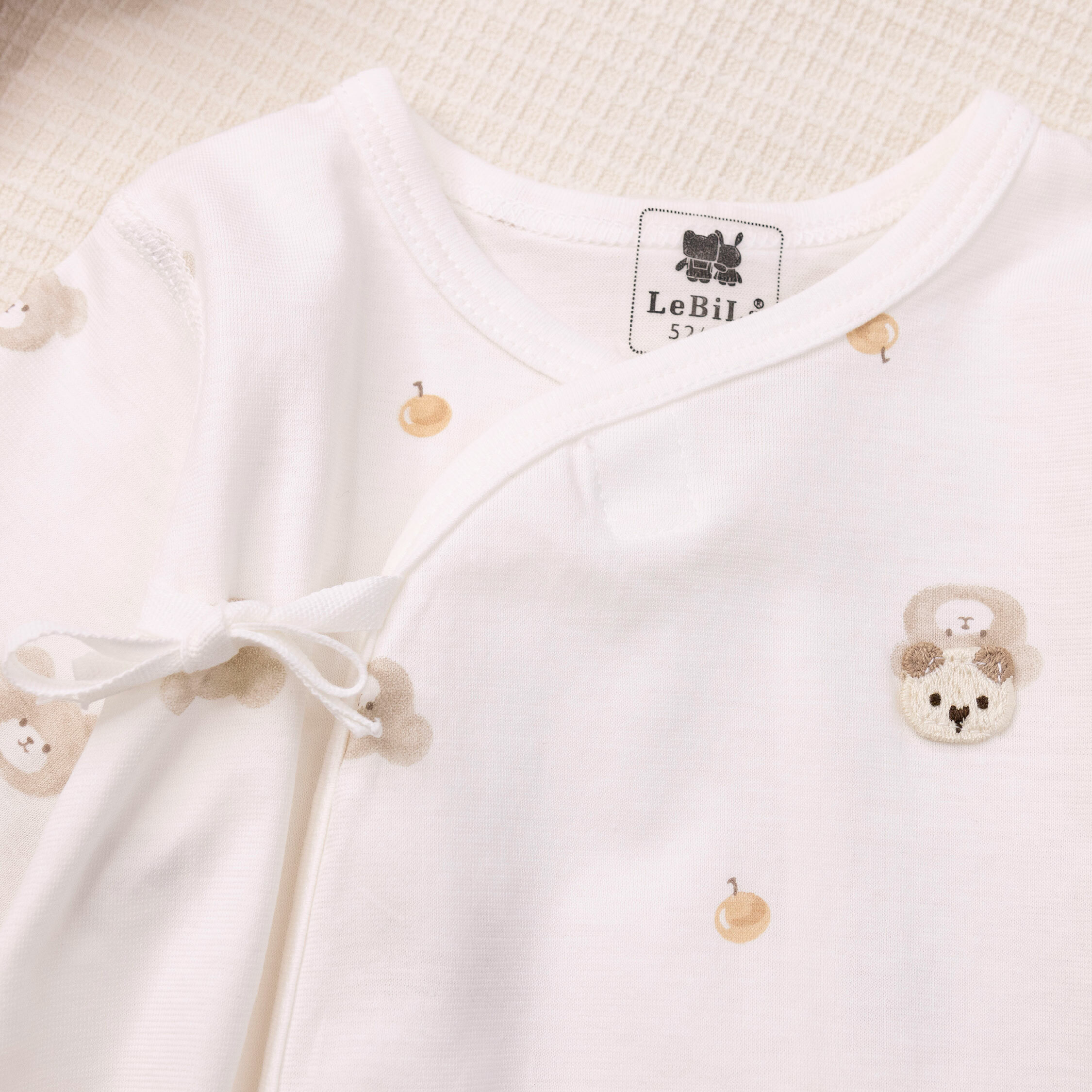 純淨系列【T0008】小熊蘋果糖葫蘆親膚長袖連身衣＊二色