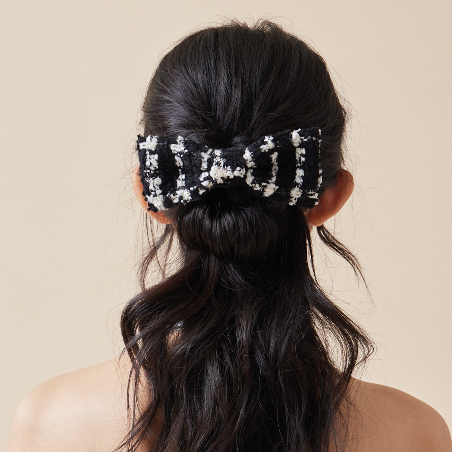Hair Bow - Black and White