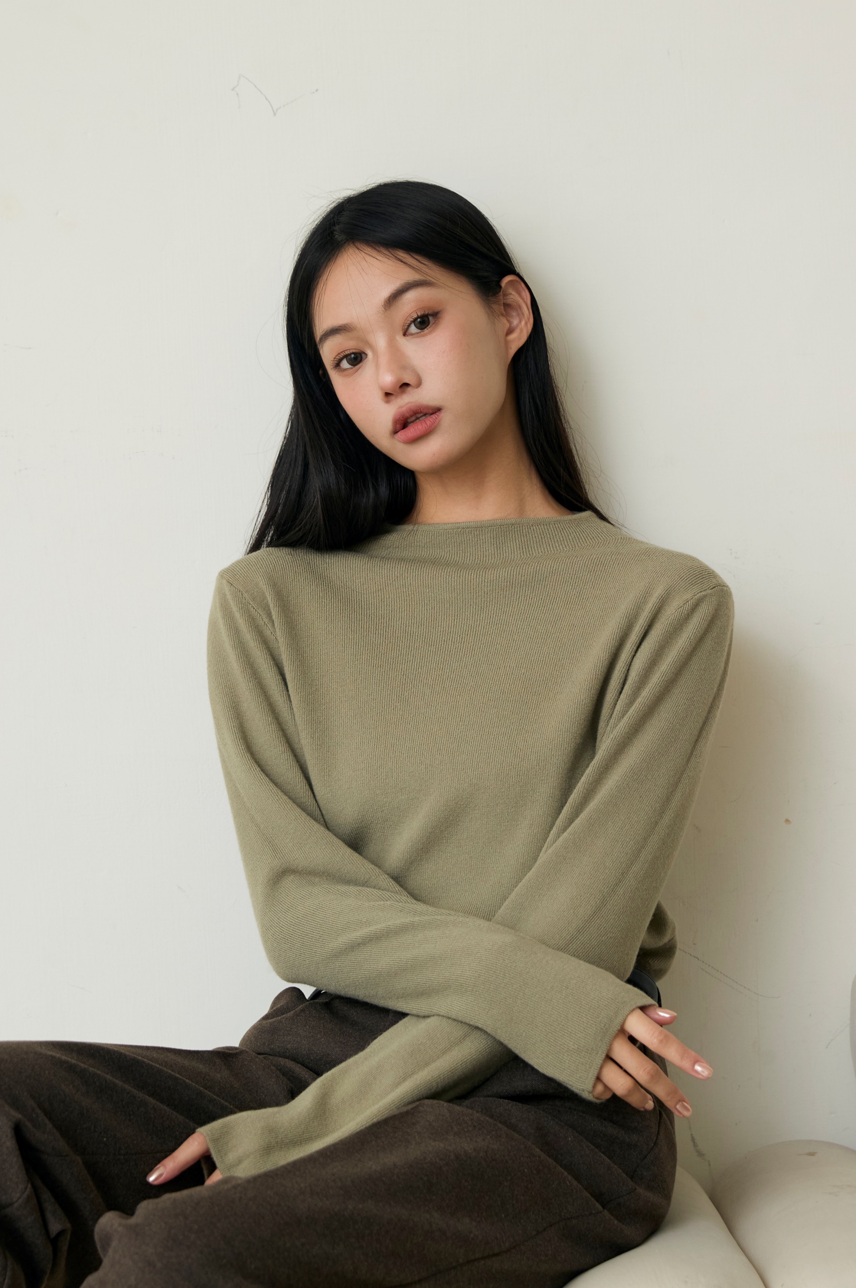 微領百搭針織上衣9165